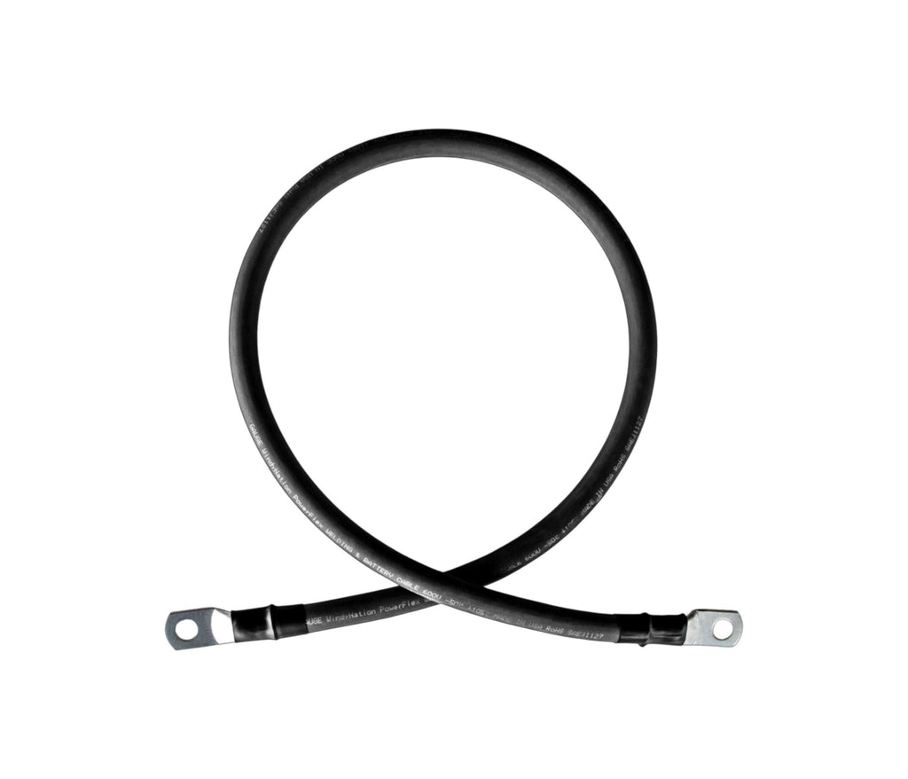 1/0 Gauge Gauge (AWG) Single Black Pure Copper Battery Cable Wire with Lug Connector Ring Terminals - THE ONLY Mars Emporium