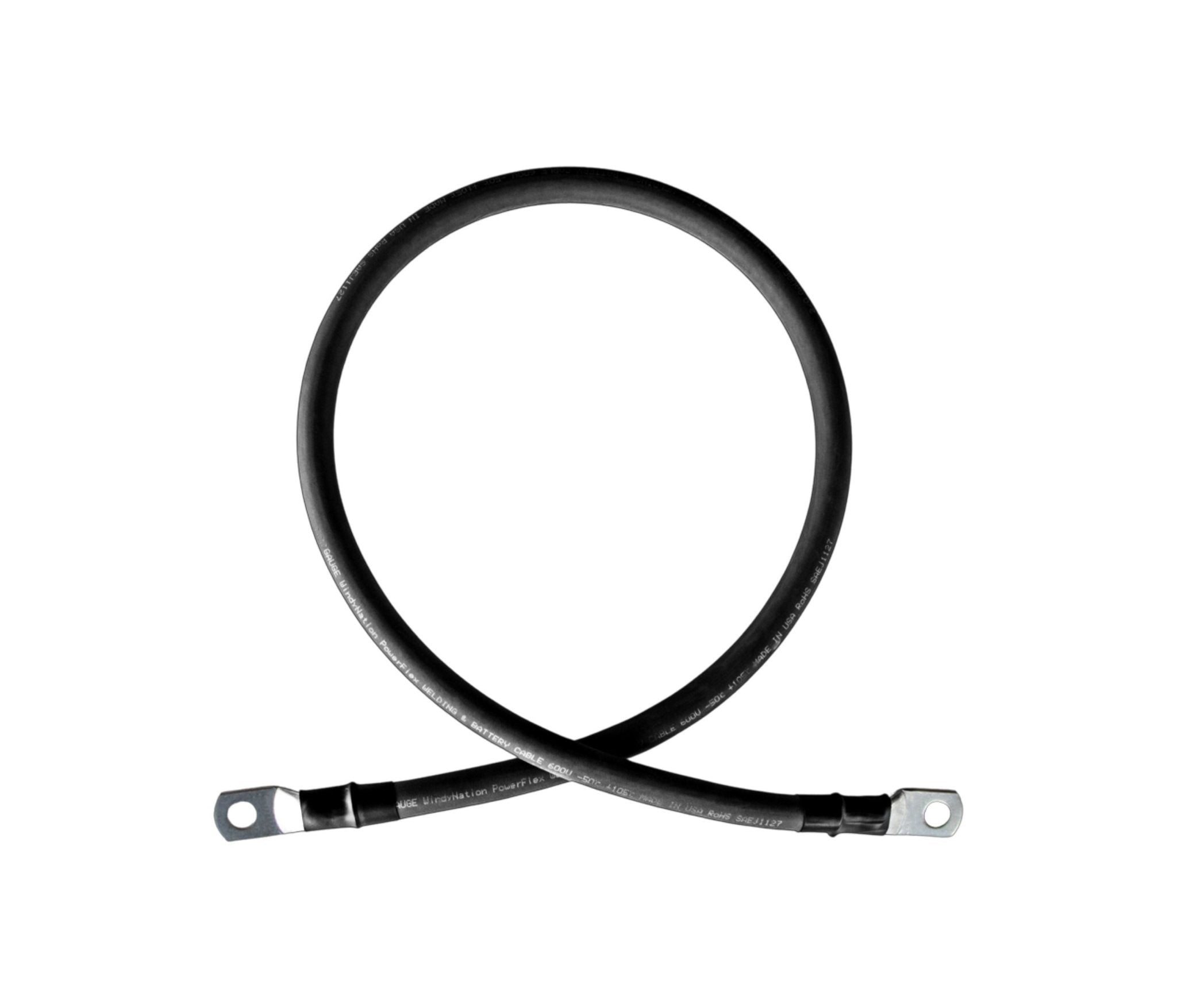 1/0 Gauge Gauge (AWG) Single Black Pure Copper Battery Cable Wire with Lug Connector Ring Terminals - THE ONLY Mars Emporium