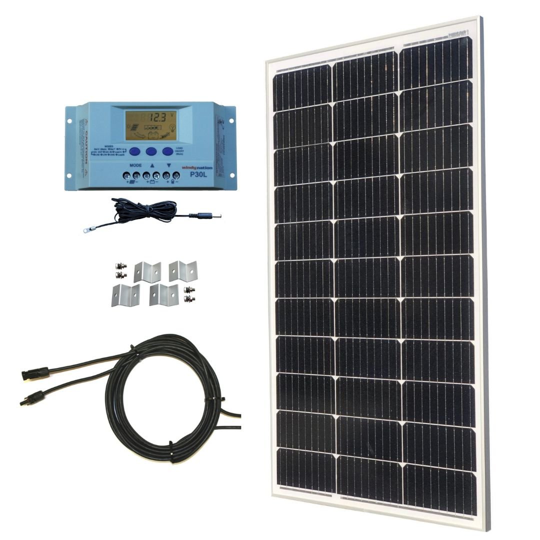 100 - Watt Monocrystalline Solar Panel Kits with P30L LCD Solar Charge Controller - THE ONLY Mars Emporium