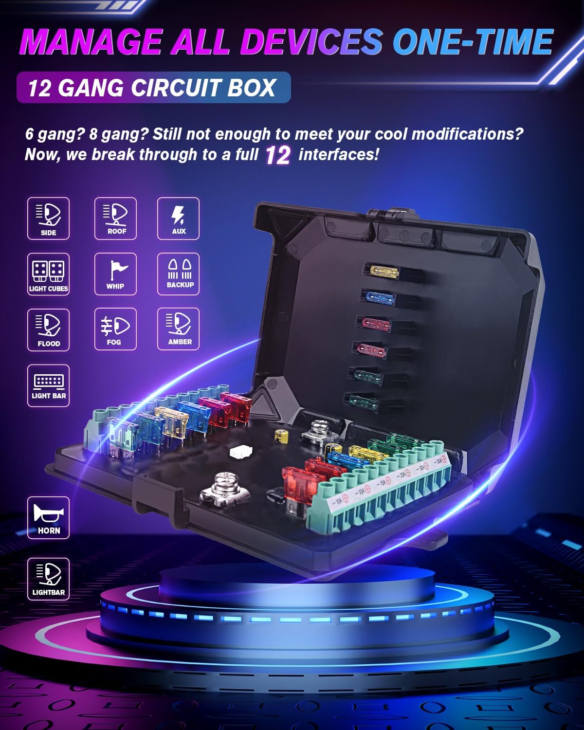 12 - Gang Switch Panel With RGB And Remote Control Bluetooth App - THE ONLY Mars Emporium