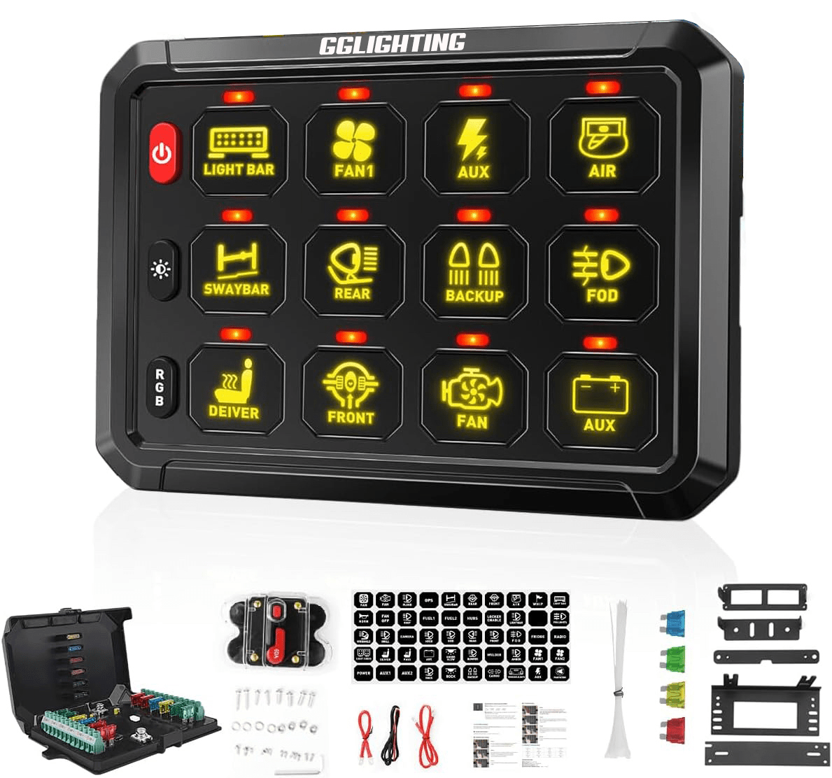 12 - Gang Switch Panel With RGB And Remote Control Bluetooth App - THE ONLY Mars Emporium