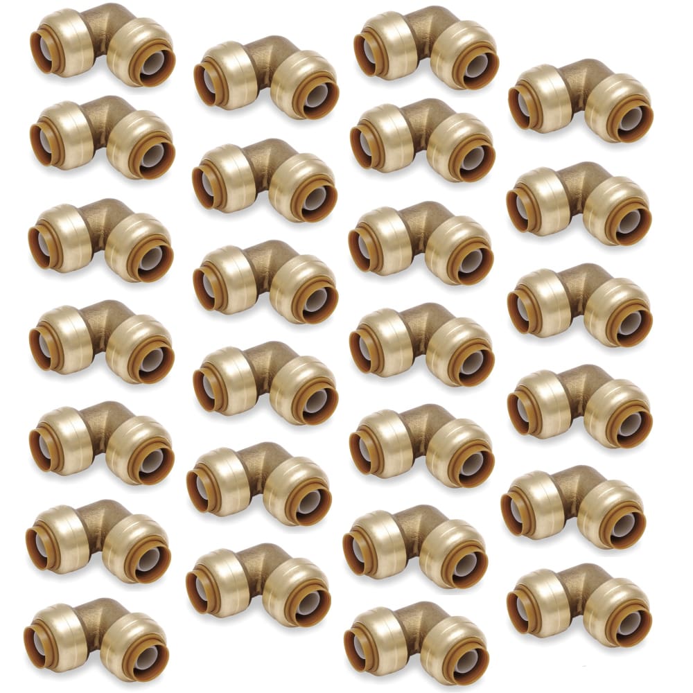 1/2 Inch (0.50) Push To Connect Fitting 90 Degree Elbow for PEX, Copper, CPVC Pipe, Brass Plumbing Fitting with Stiffener, No Lead - THE ONLY Mars Emporium