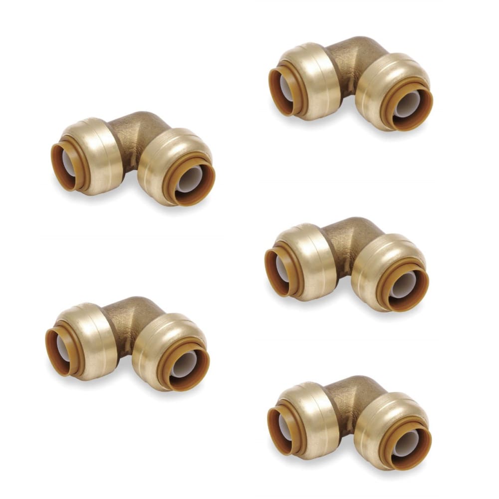 1/2 Inch (0.50) Push To Connect Fitting 90 Degree Elbow for PEX, Copper, CPVC Pipe, Brass Plumbing Fitting with Stiffener, No Lead - THE ONLY Mars Emporium