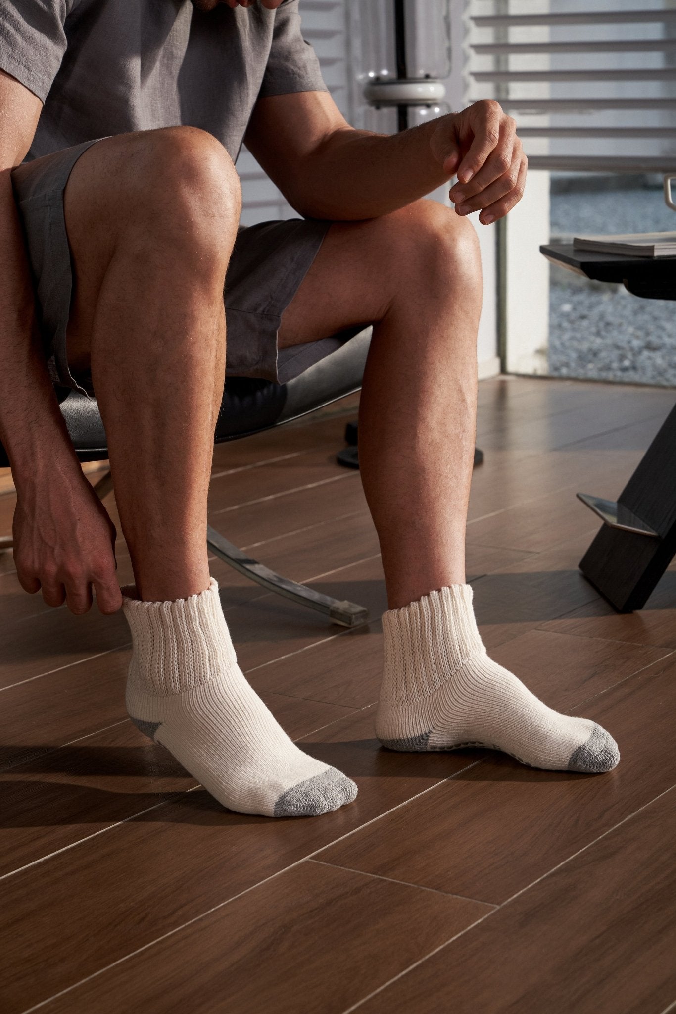12 - Pack Men's Work From Home Crew Socks with Relaxed Cuff and Non - Slip Grip - THE ONLY Mars Emporium