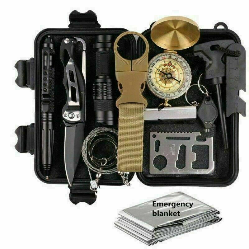 14 - In - 1 Outdoor Emergency Survival Kit Camping Hiking Tactical Gear Case Set Box - THE ONLY Mars Emporium
