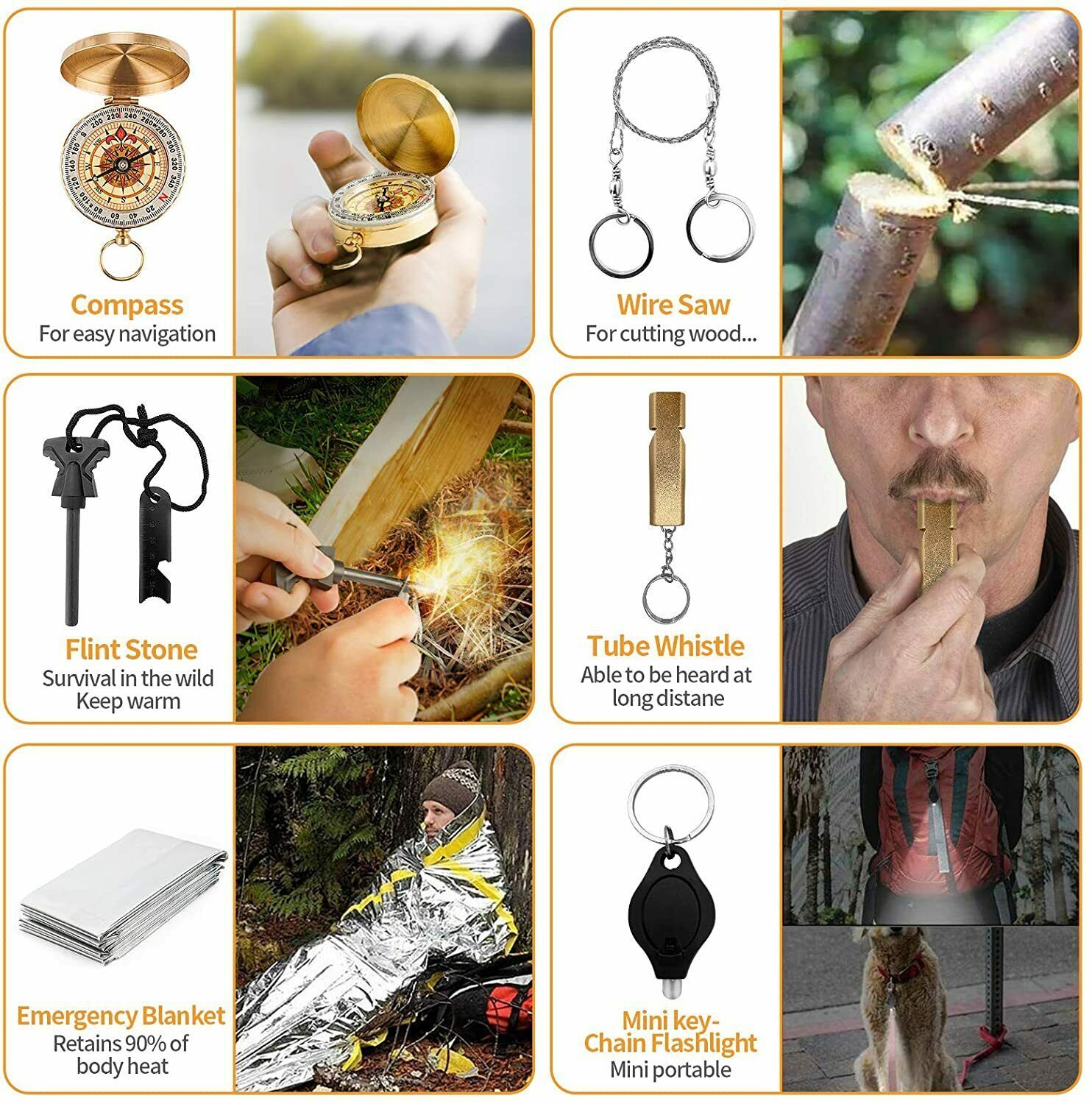 14 - In - 1 Outdoor Emergency Survival Kit Camping Hiking Tactical Gear Case Set Box - THE ONLY Mars Emporium