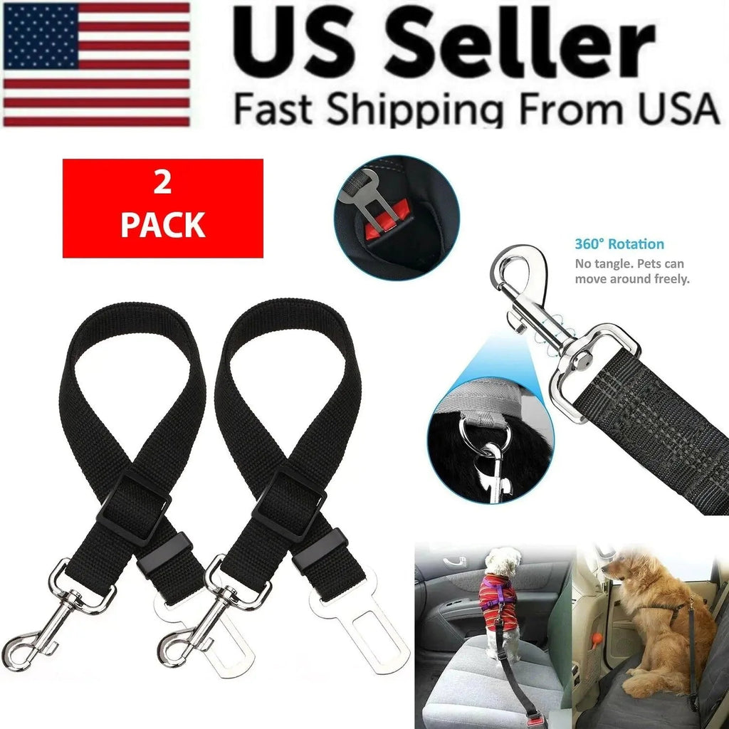 2 Pack Cat DOG PET Safety Seatbelt Car Vehicle Seat Belt Adjustable Harness Lead - THE ONLY Mars Emporium