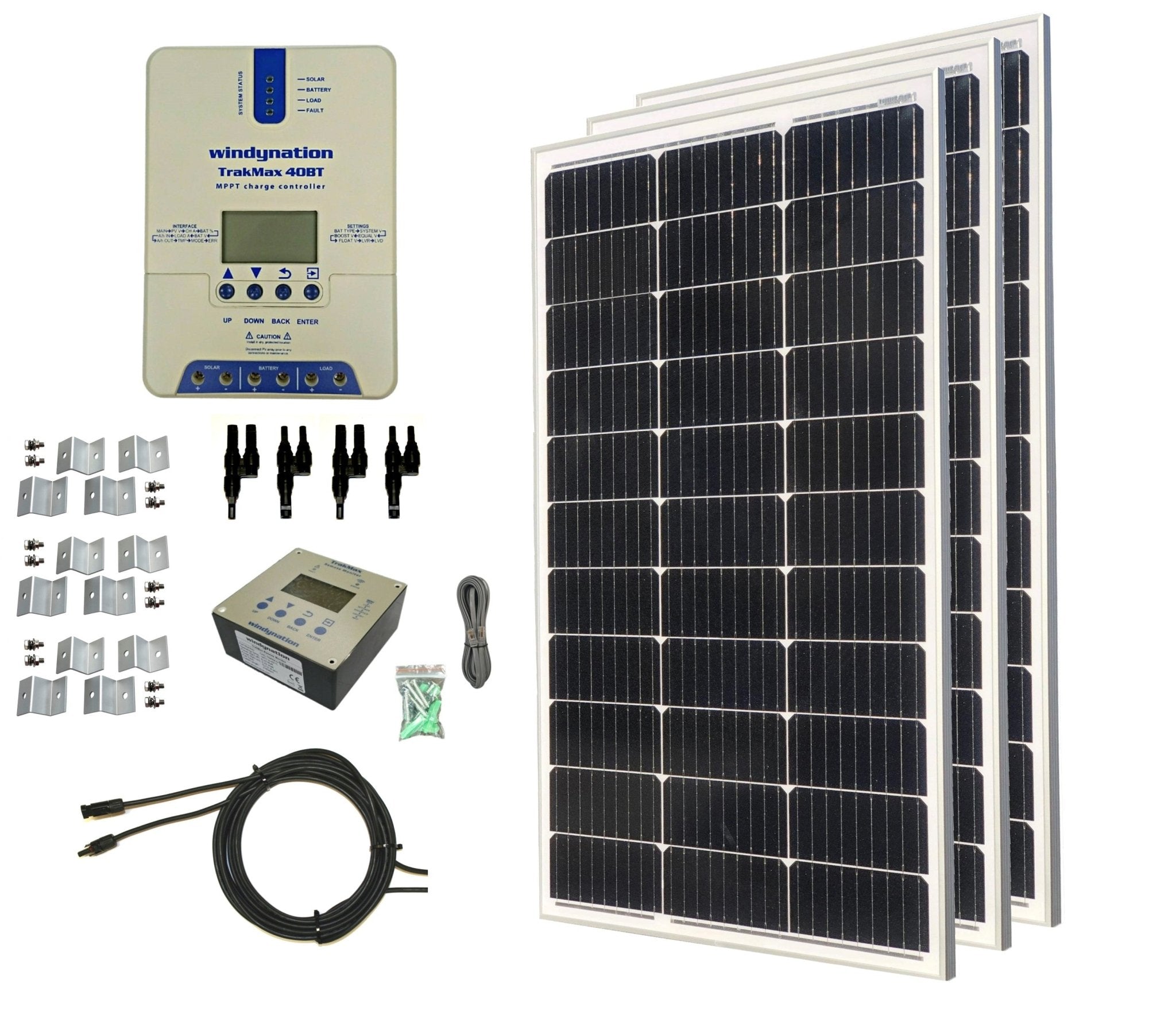 200 - Watt Monocrystalline Solar Panel Kits with TrakMax MPPT 40A Charge Controller - THE ONLY Mars Emporium