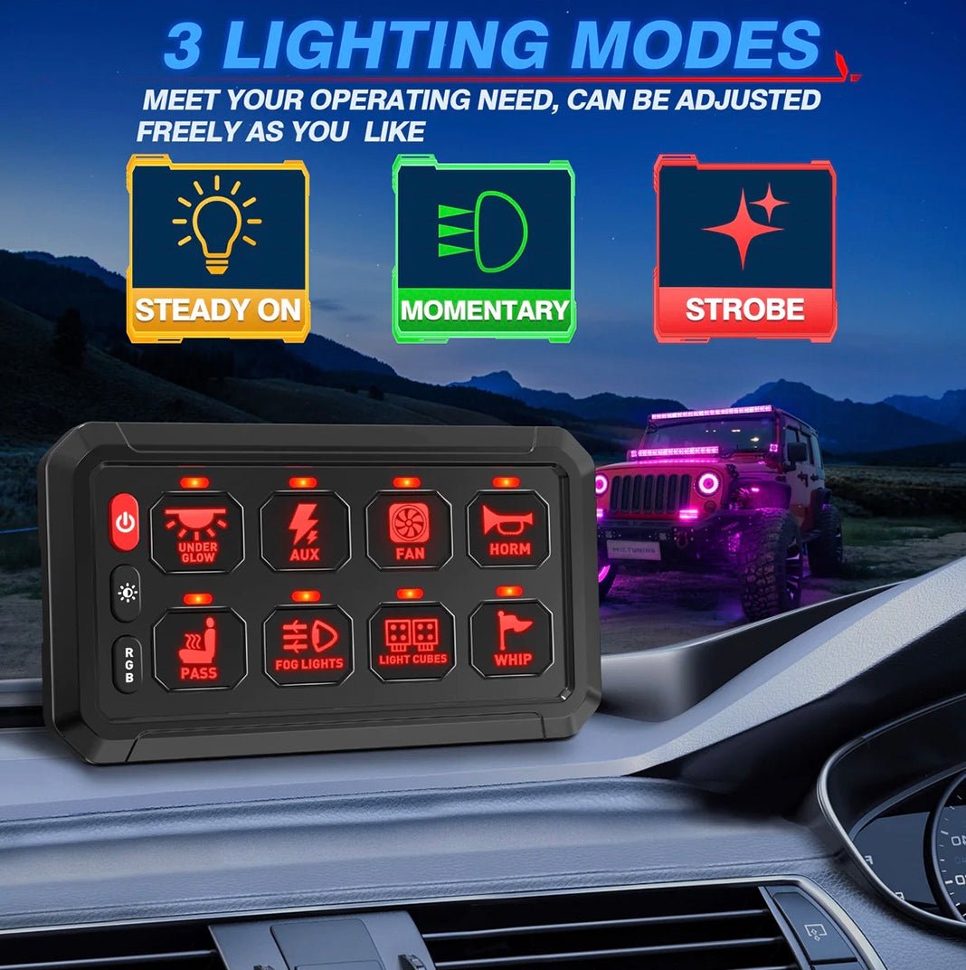 8 - Gang Switch Panel With RGB And Remote Control Bluetooth App - THE ONLY Mars Emporium