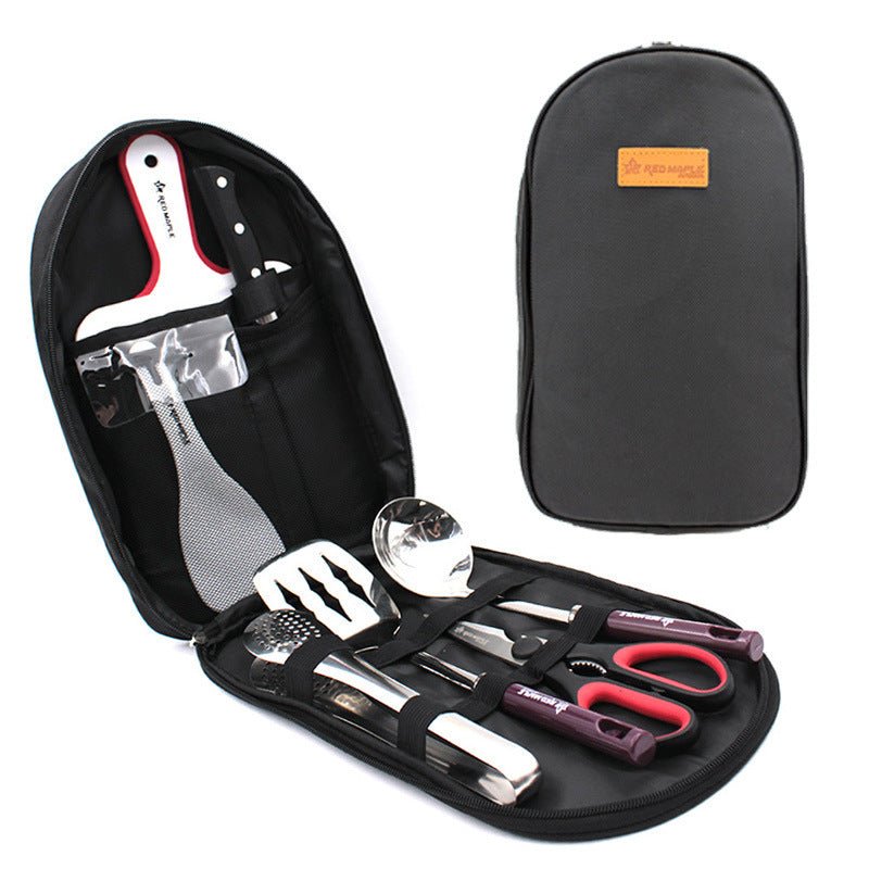 8pcs Camp Kitchen Cooking Utensil Set Travel Organizer Grill Accessories Portable Compact Gear For BBQ Camping Hiking - THE ONLY Mars Emporium