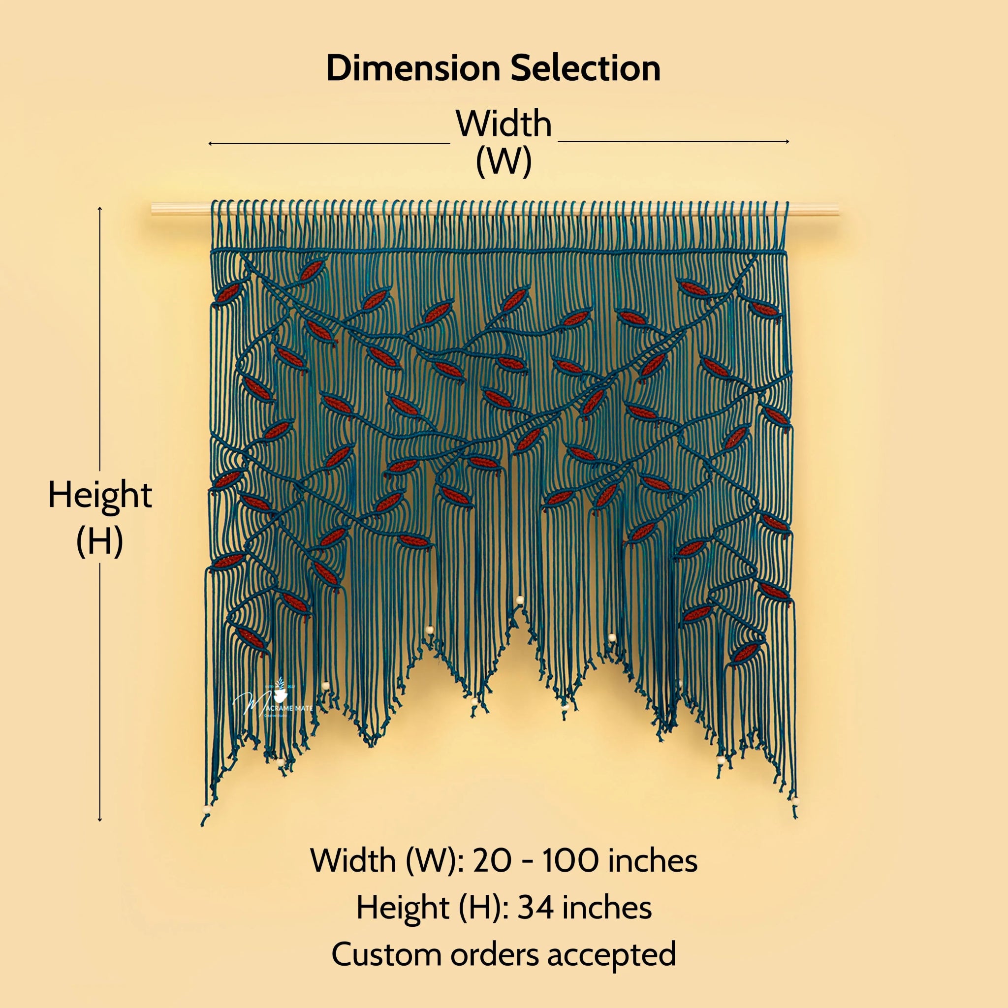 Aura Peacock Terracotta Macrame Window Curtain - THE ONLY Mars Emporium