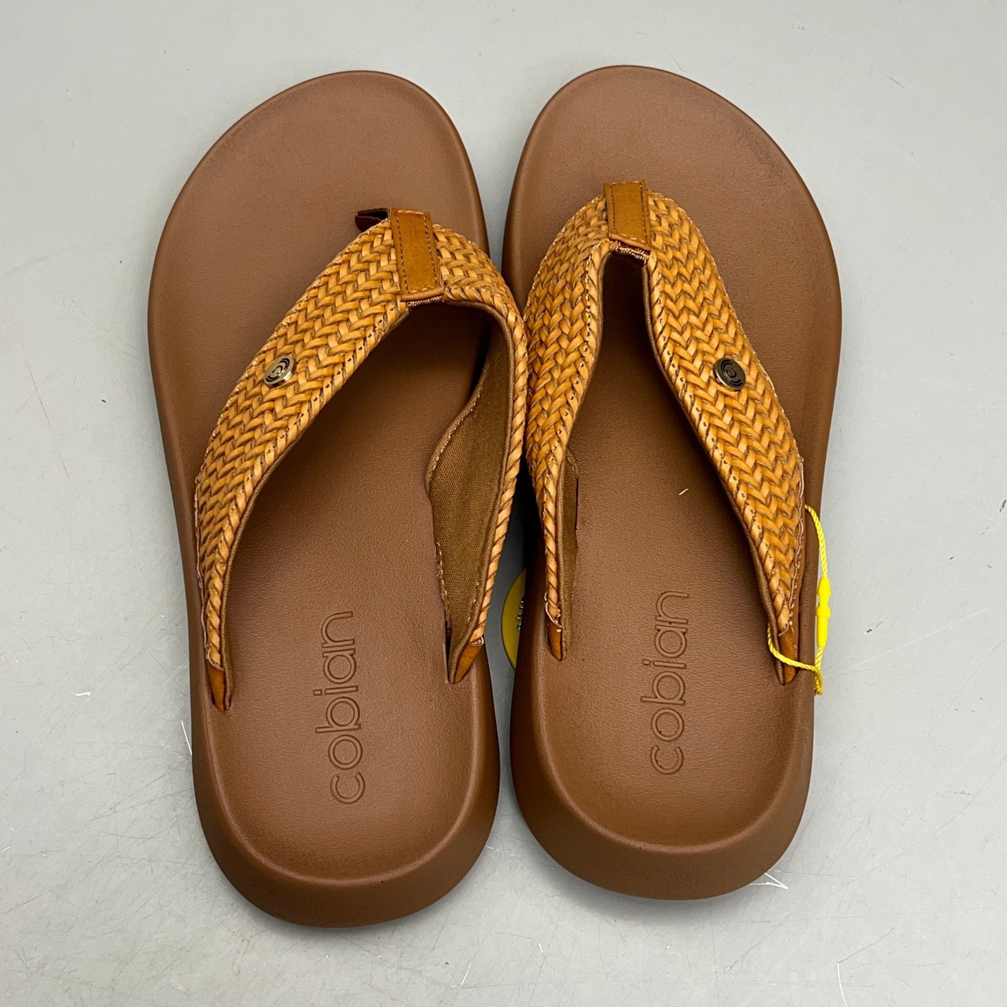 COBIAN Palmilla Braided Synthetic Leather Strap Sandals Women's Sz 9 EU 39.5 Tan PAL25 - 230 - 9 - THE ONLY Mars Emporium