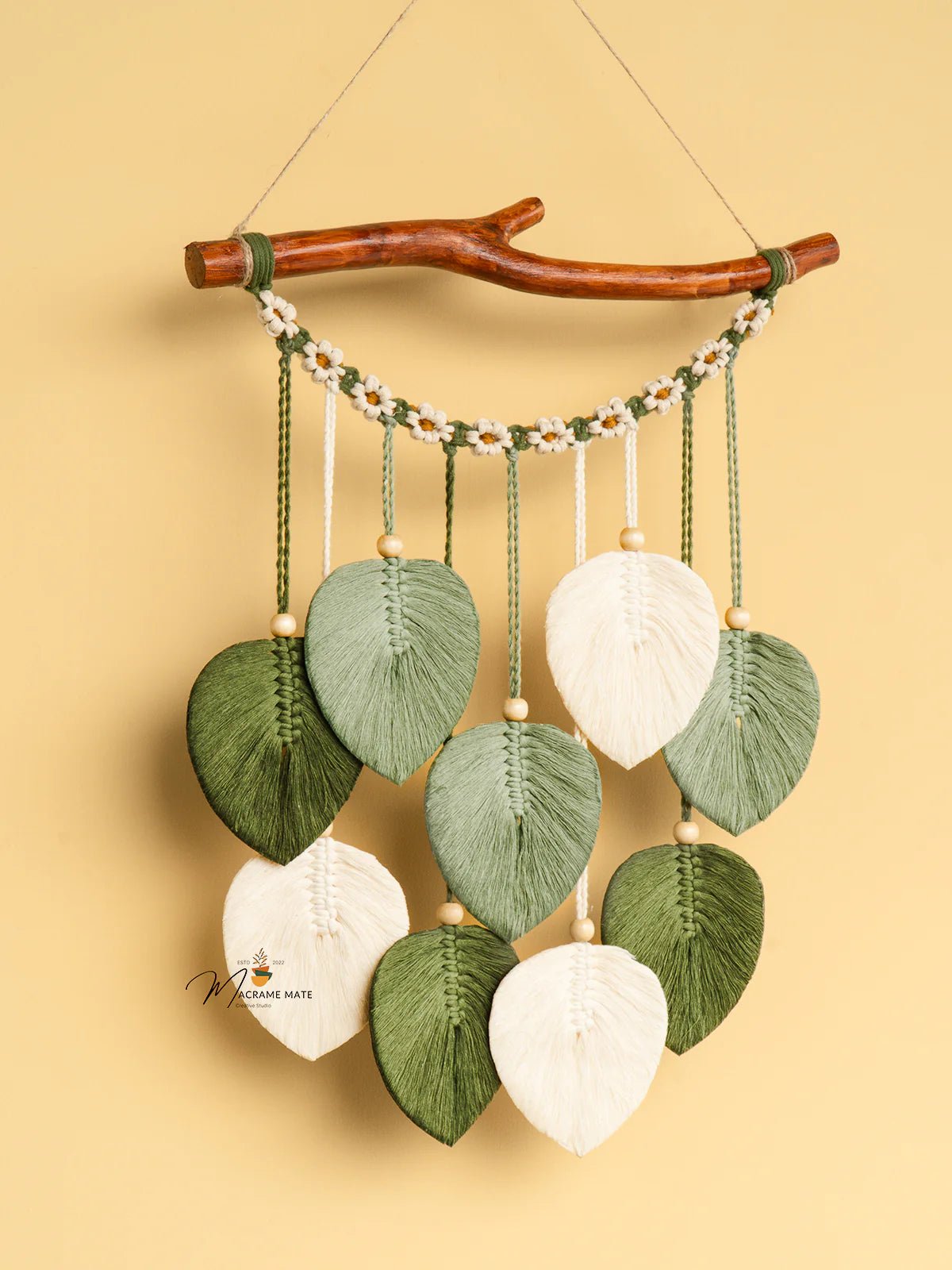 Coda Green Macrame Leaves with Flower Tassel - THE ONLY Mars Emporium