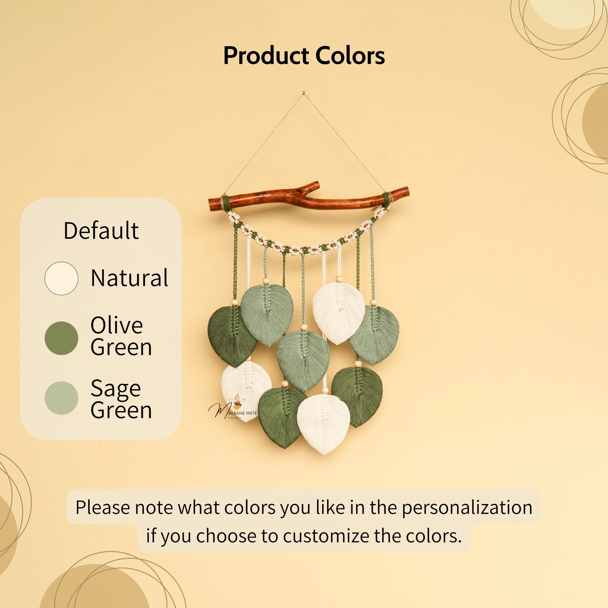 Coda Green Macrame Leaves with Flower Tassel - THE ONLY Mars Emporium