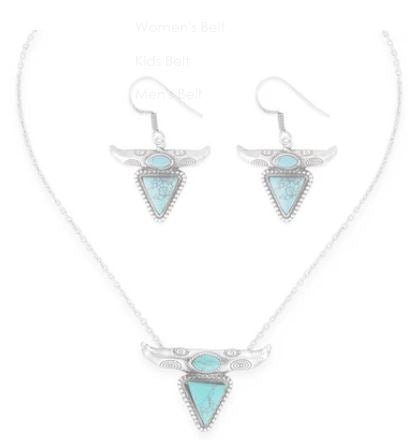 Desert Heart Turquoise Necklace and Earring Set - THE ONLY Mars Emporium