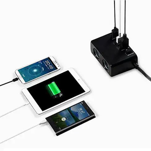 Dual Car 12v Outlet with 4 USB all Gadget Charger - THE ONLY Mars Emporium