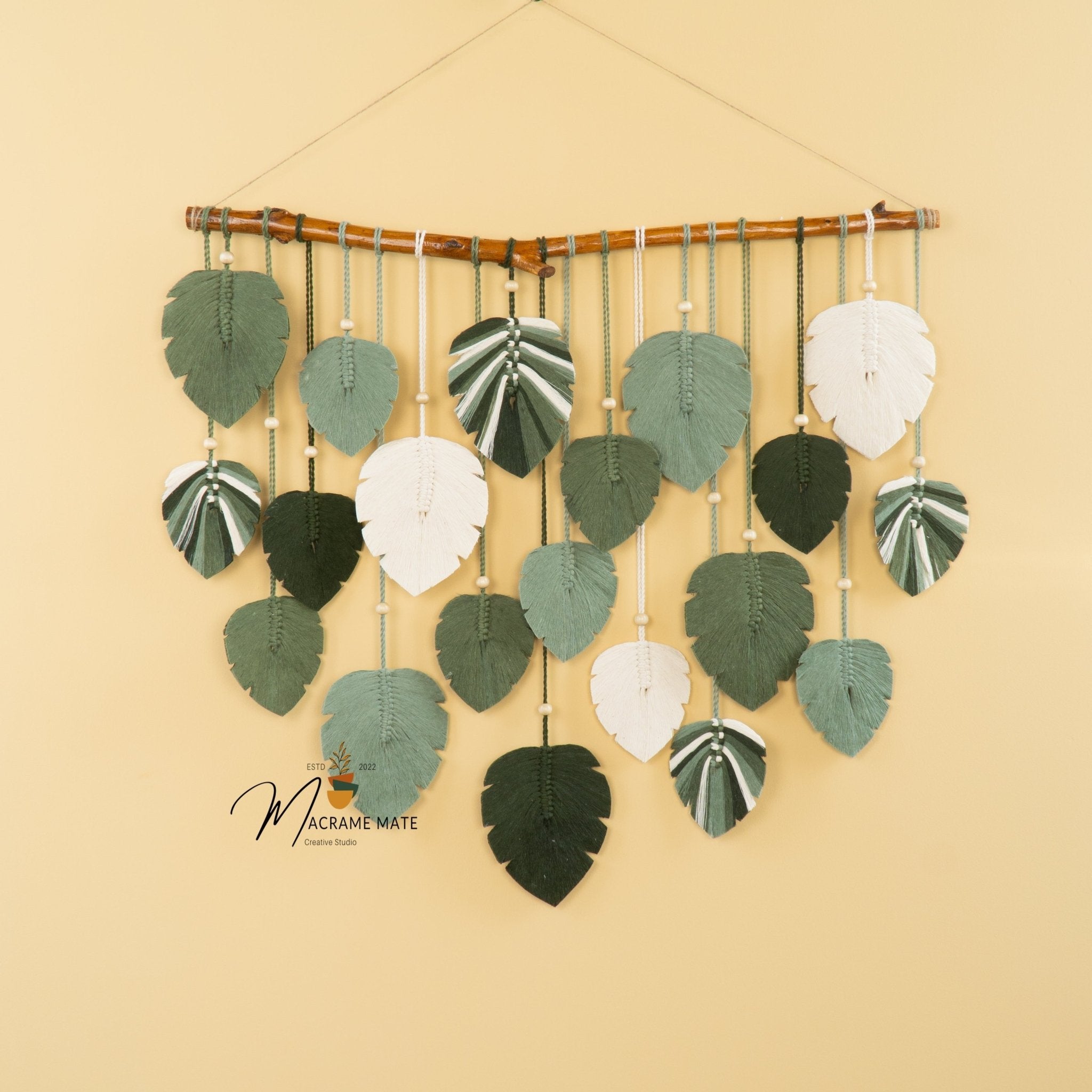 Elodie Monstera Mixed Macrame Leaves Wall Hanging - THE ONLY Mars Emporium