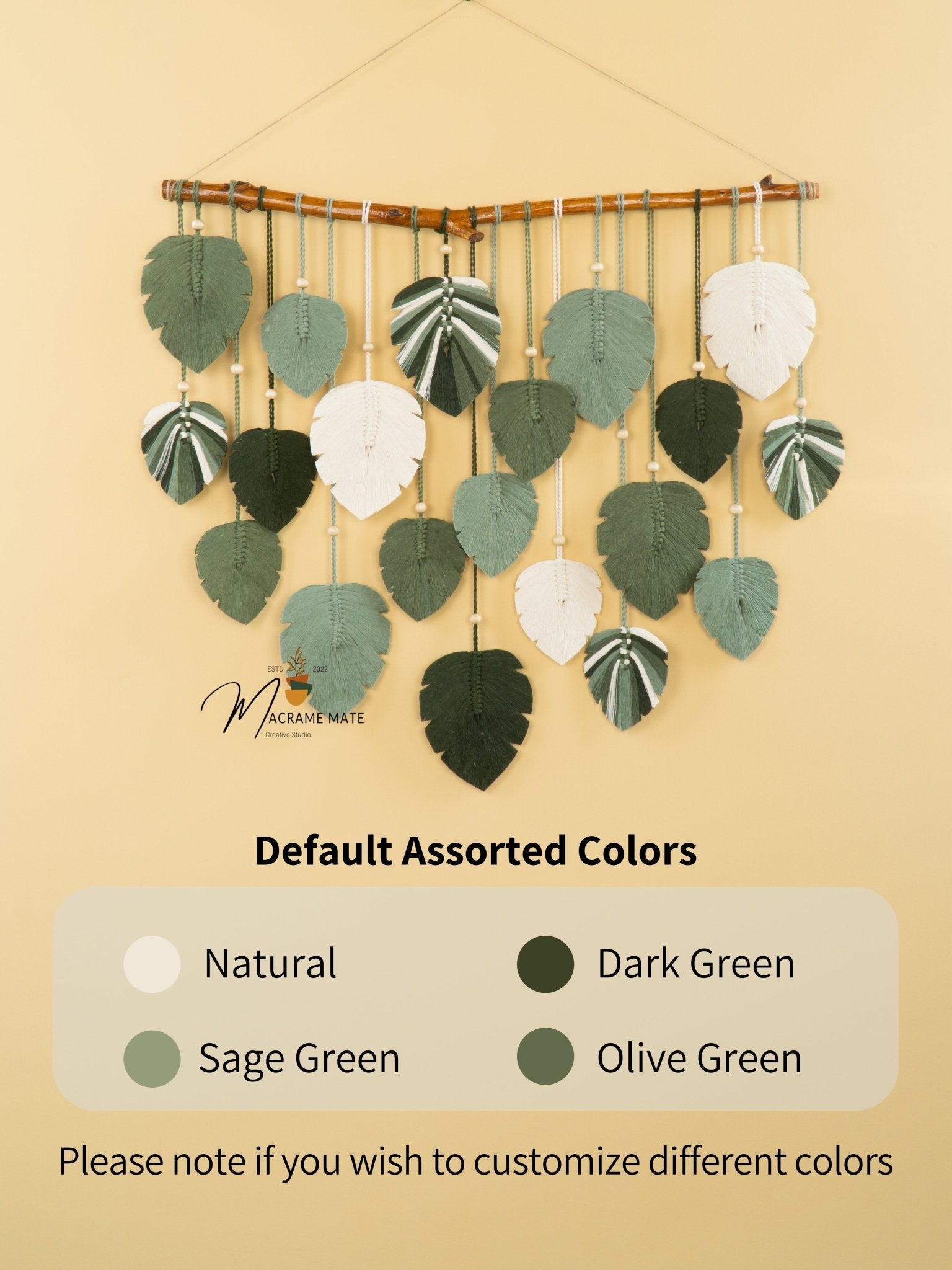 Elodie Monstera Mixed Macrame Leaves Wall Hanging - THE ONLY Mars Emporium