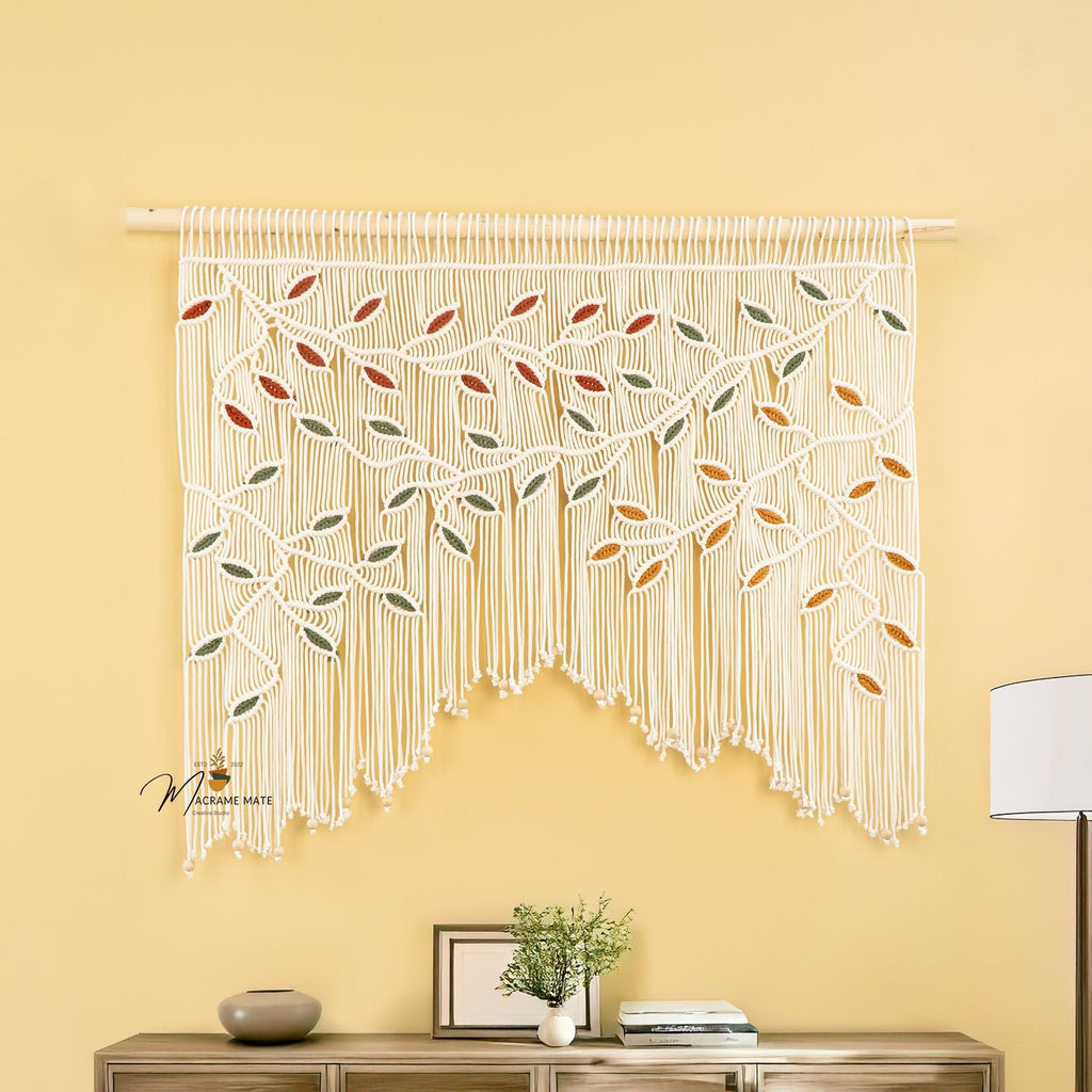 Ethereal Macrame Leaf Curtain Wall Hanging - THE ONLY Mars Emporium