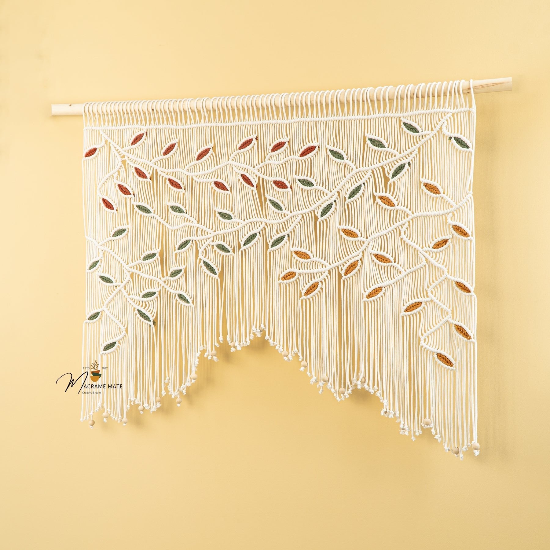 Ethereal Macrame Leaf Curtain Wall Hanging - THE ONLY Mars Emporium
