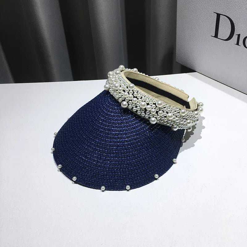 Fashionable Handmade Pearl Lady sun visor beach hat - THE ONLY Mars Emporium