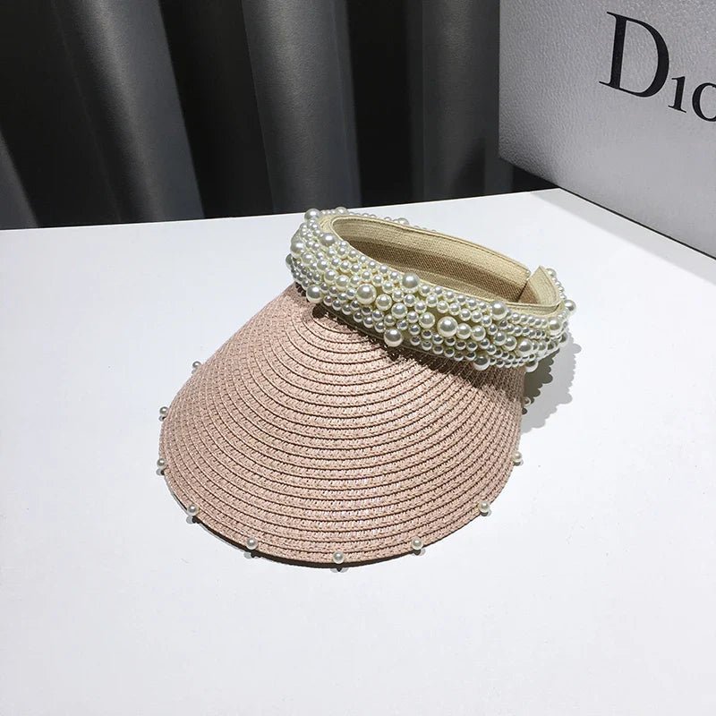 Fashionable Handmade Pearl Lady sun visor beach hat - THE ONLY Mars Emporium