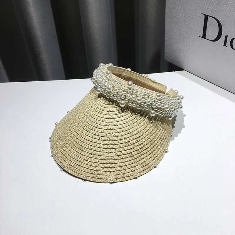 Fashionable Handmade Pearl Lady sun visor beach hat - THE ONLY Mars Emporium