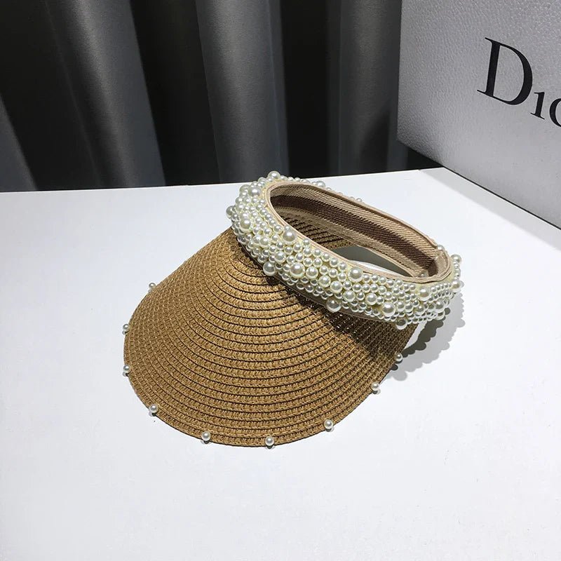 Fashionable Handmade Pearl Lady sun visor beach hat - THE ONLY Mars Emporium