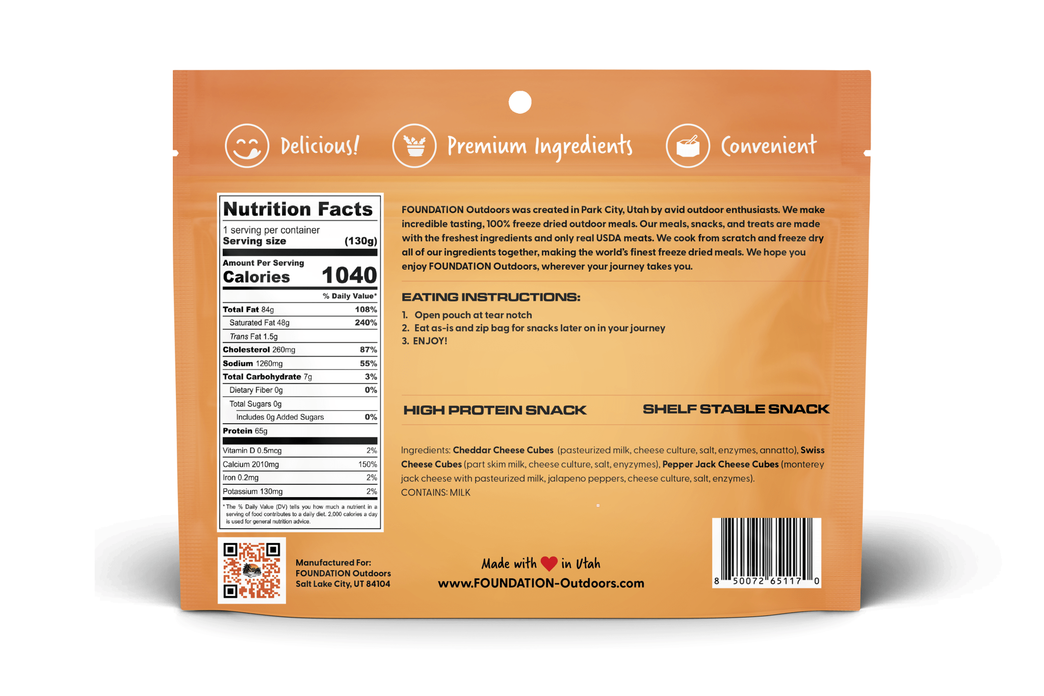 FOUNDATION Outdoors Three Cheese Medley Bites - THE ONLY Mars Emporium