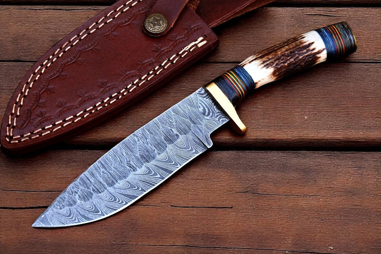 good Hunting Knives – Stag Horn Damascus 10" - THE ONLY Mars Emporium
