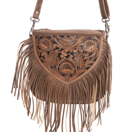 Hand tooled Fringe Bag - THE ONLY Mars Emporium