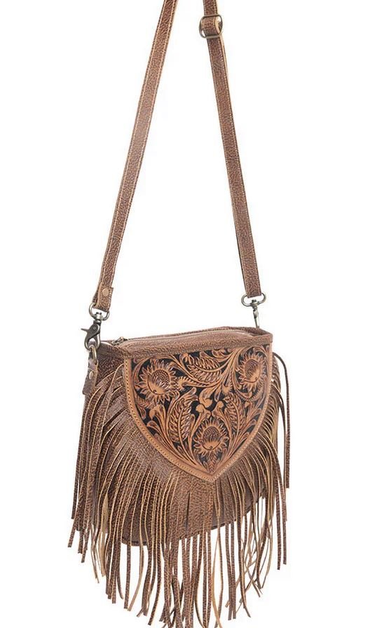 Hand tooled Fringe Bag - THE ONLY Mars Emporium