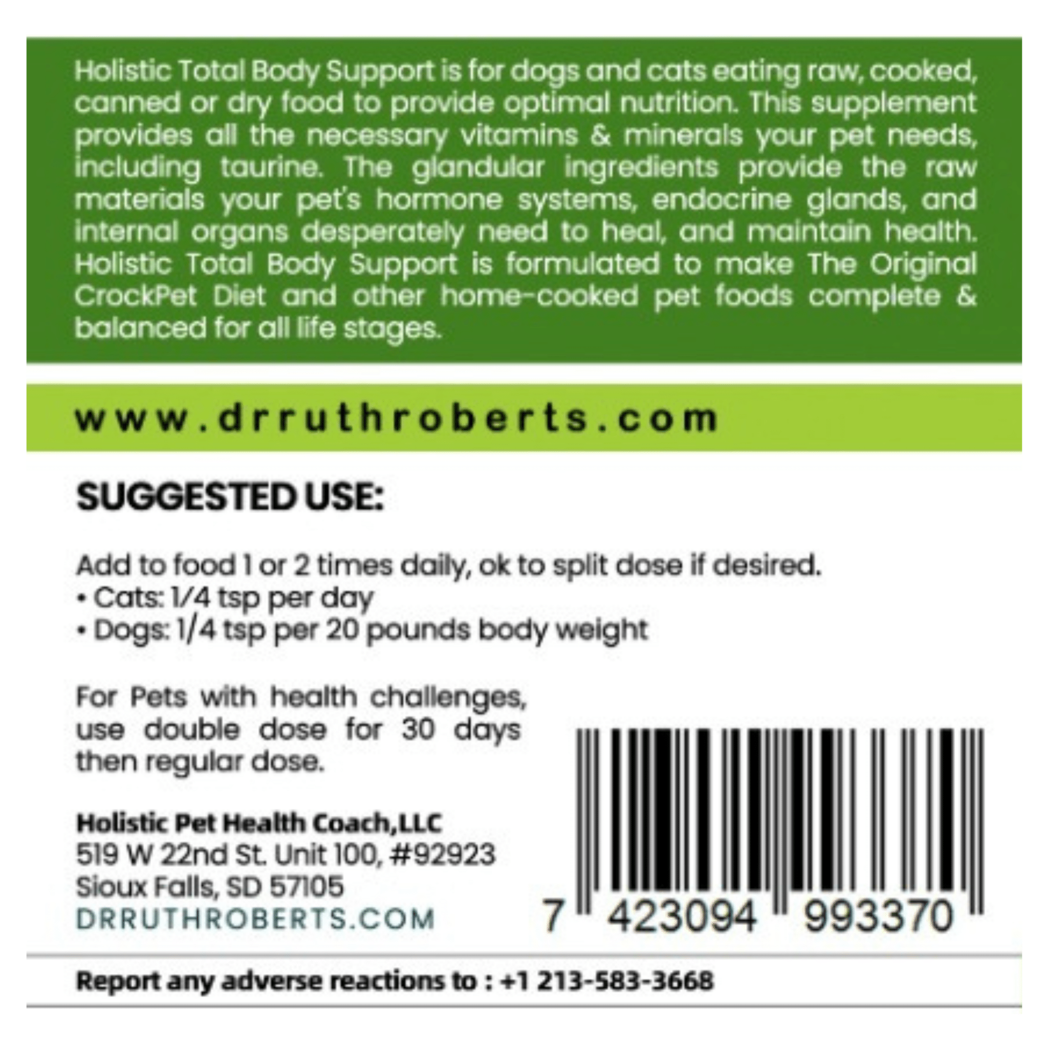 Holistic Total Body Support – Multivitamin & Glandular Support for Dogs and Cats - THE ONLY Mars Emporium