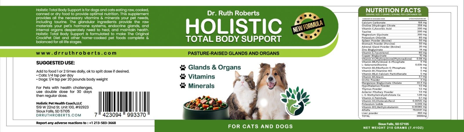 Holistic Total Body Support – Multivitamin & Glandular Support for Dogs and Cats - THE ONLY Mars Emporium