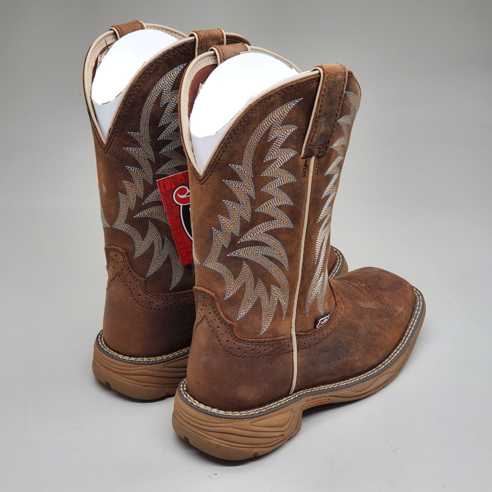 Justin Rush Hickory Brown Water Buffalo Boot StyleSE7400 Size Mens 8 EE - THE ONLY Mars Emporium