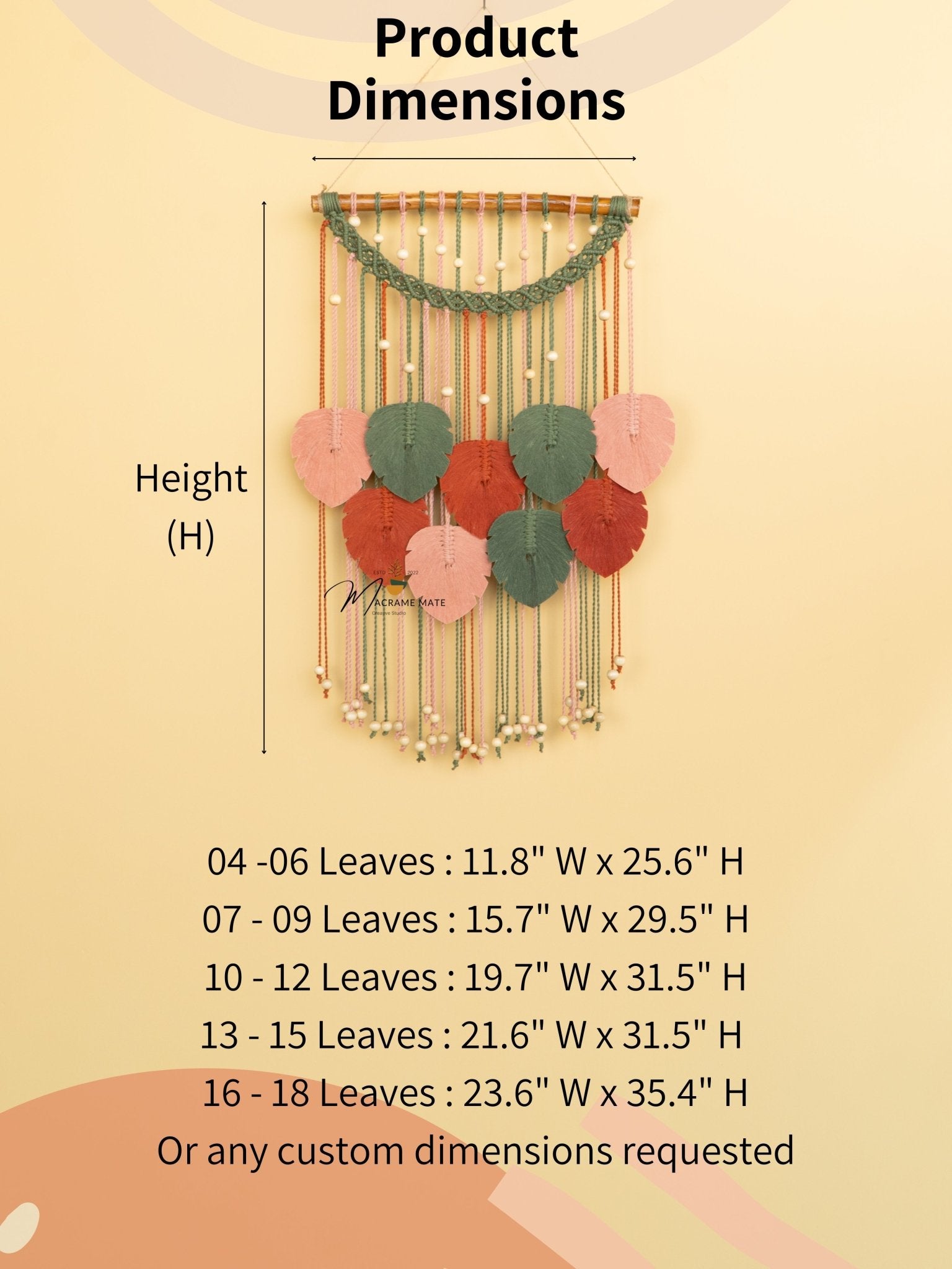 Levia Boho Macrame Leaf Hangings - THE ONLY Mars Emporium