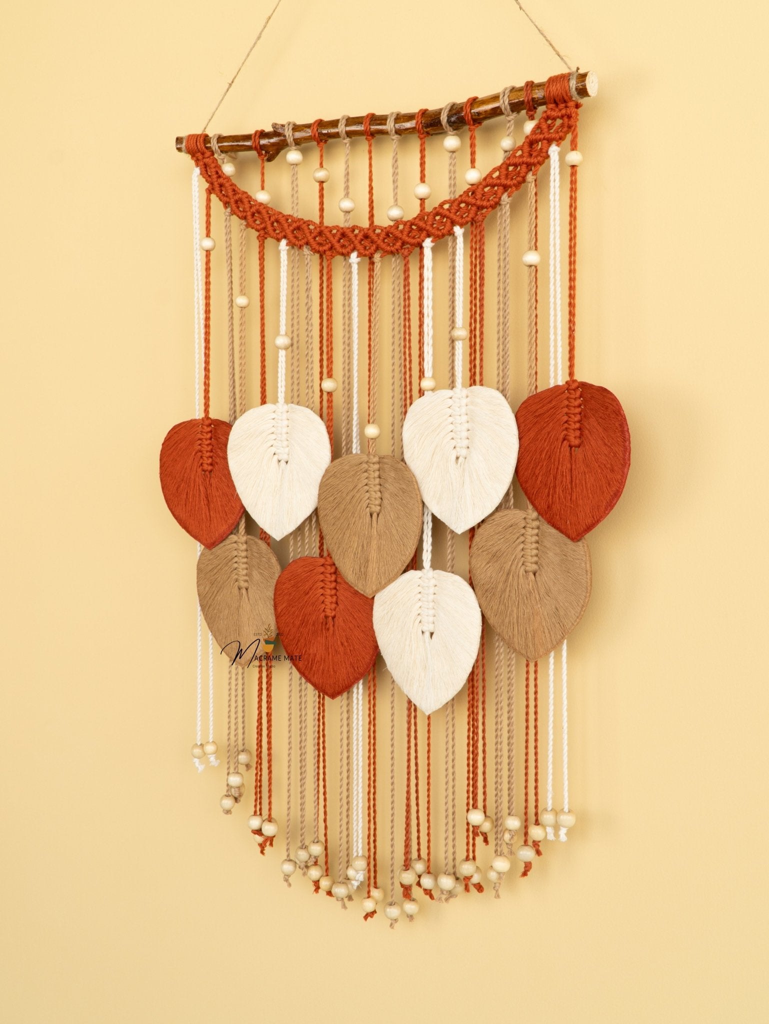 Levia Warm Macrame Leaf Hangings - THE ONLY Mars Emporium