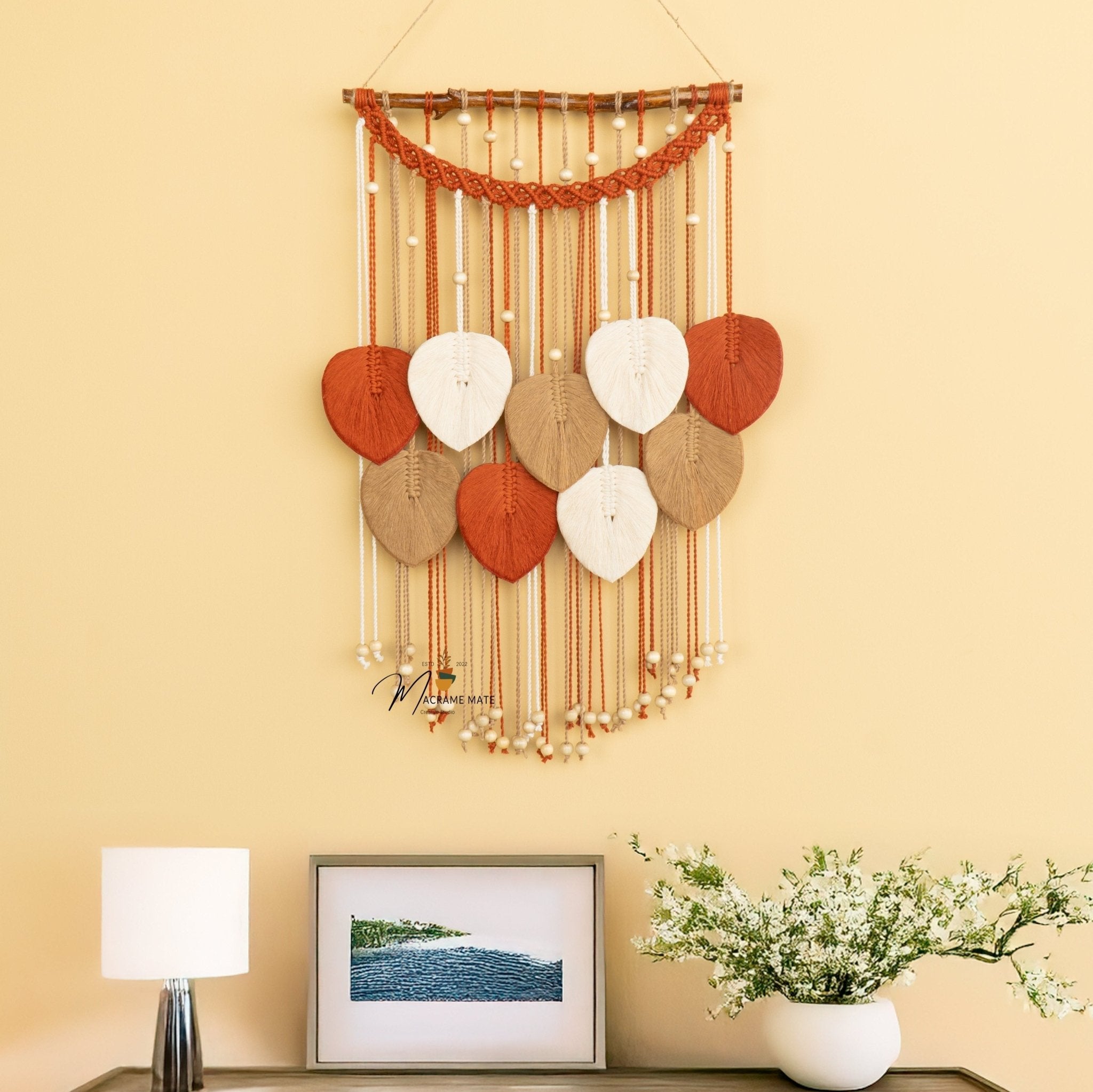 Levia Warm Macrame Leaf Hangings - THE ONLY Mars Emporium