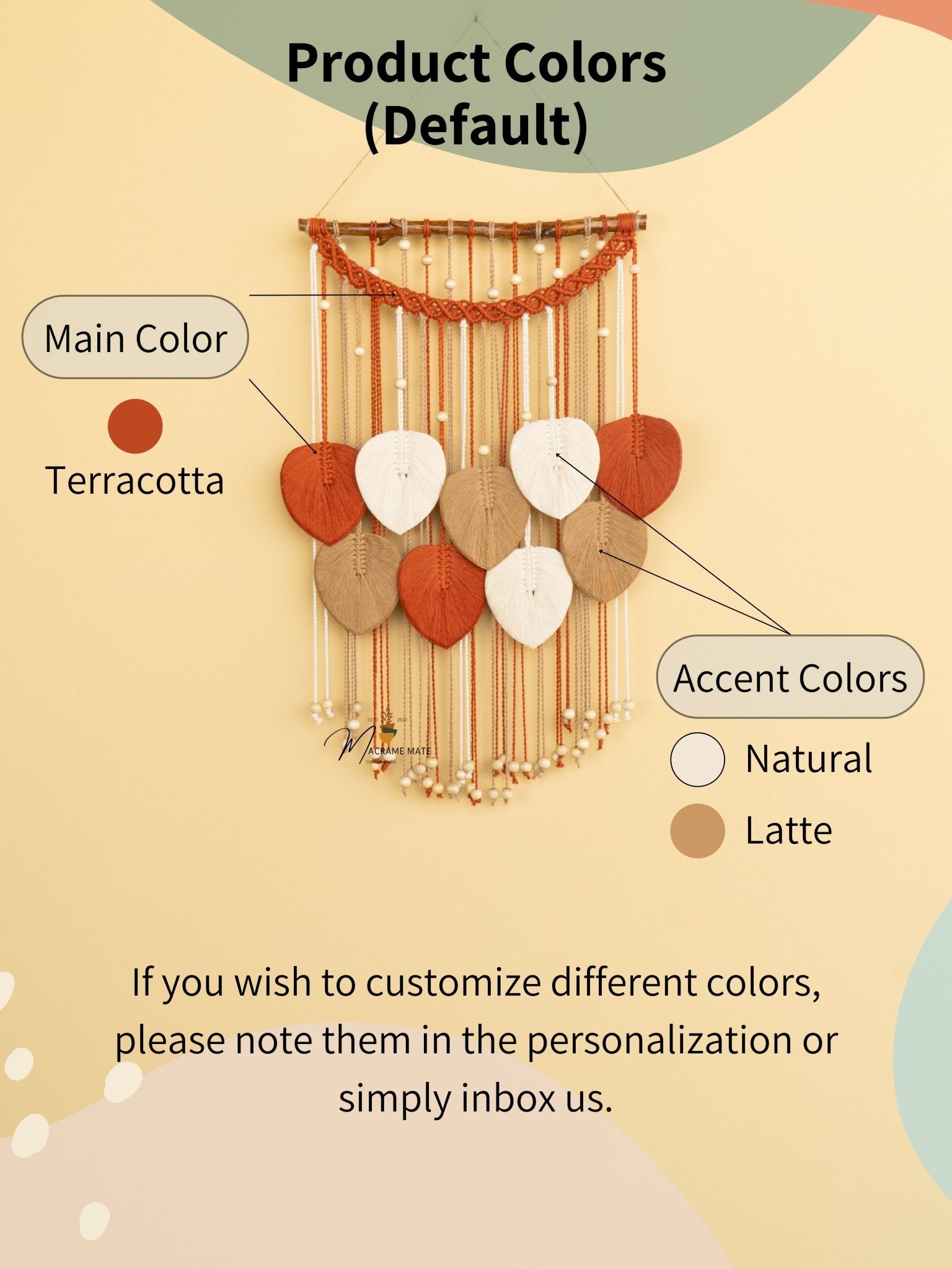 Levia Warm Macrame Leaf Hangings - THE ONLY Mars Emporium