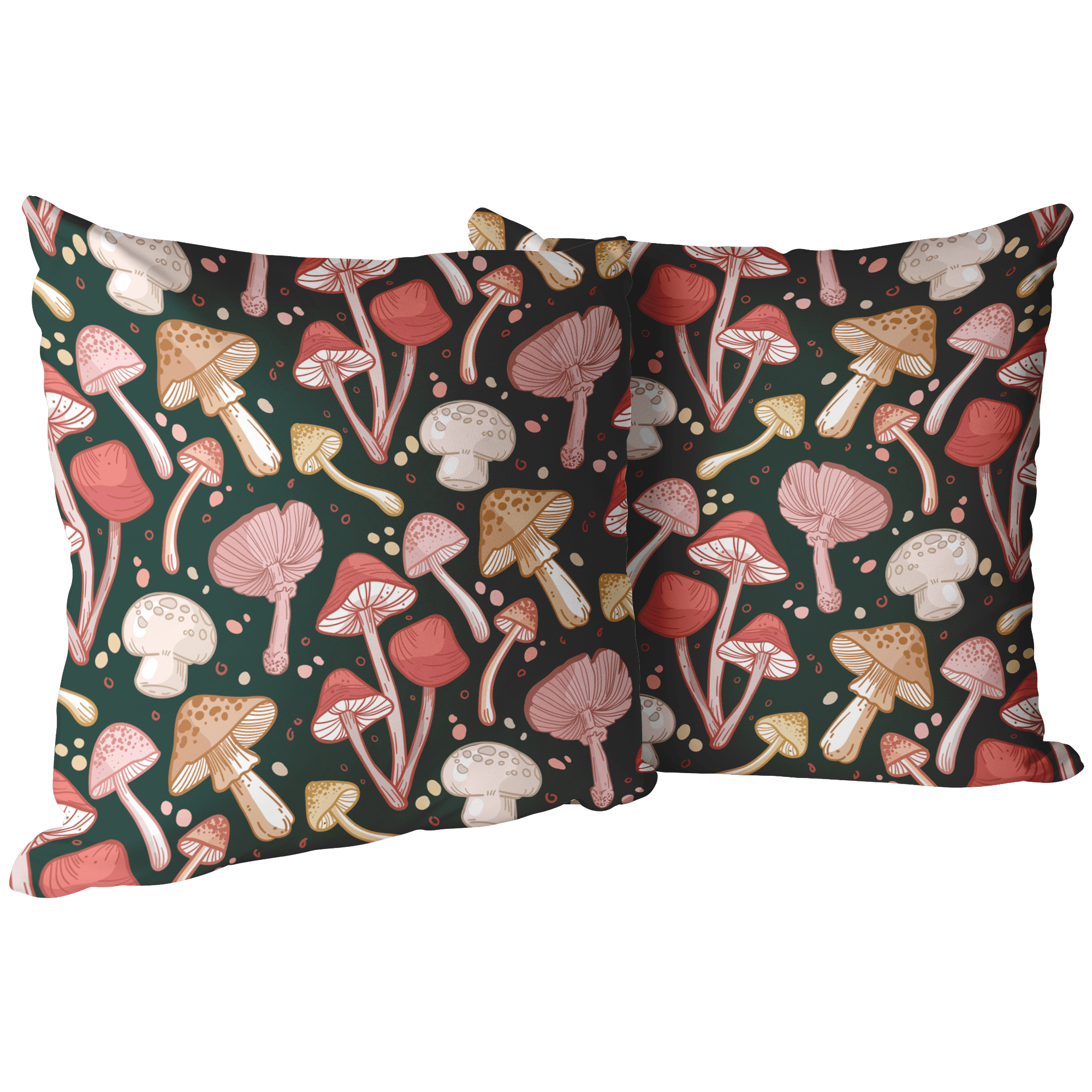 "Many Mushrooms" Throw Pillow - THE ONLY Mars Emporium