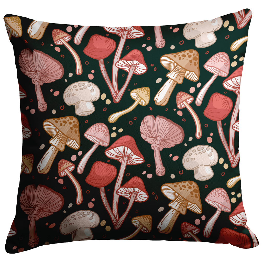 "Many Mushrooms" Throw Pillow - THE ONLY Mars Emporium