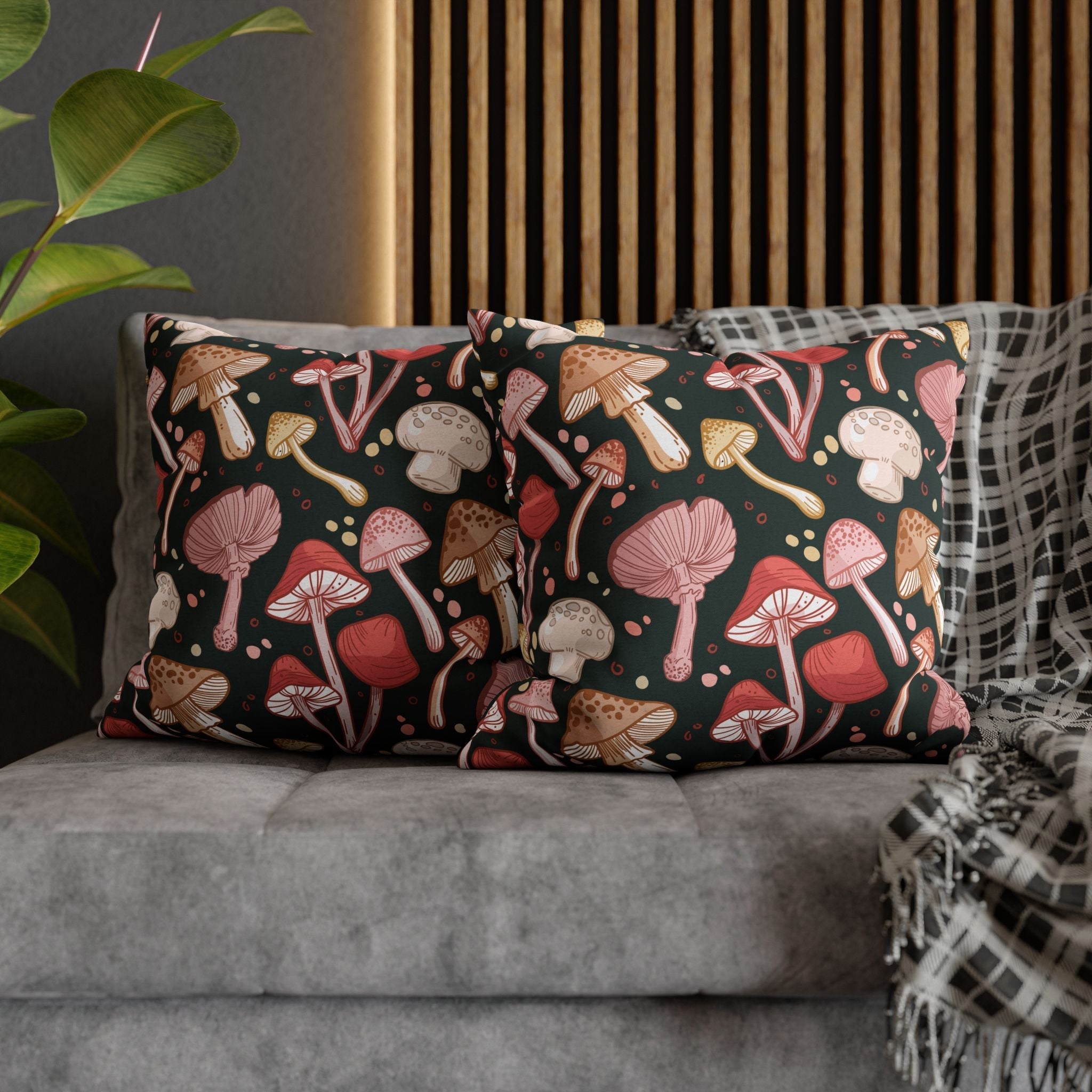 "Many Mushrooms" Throw Pillow - THE ONLY Mars Emporium