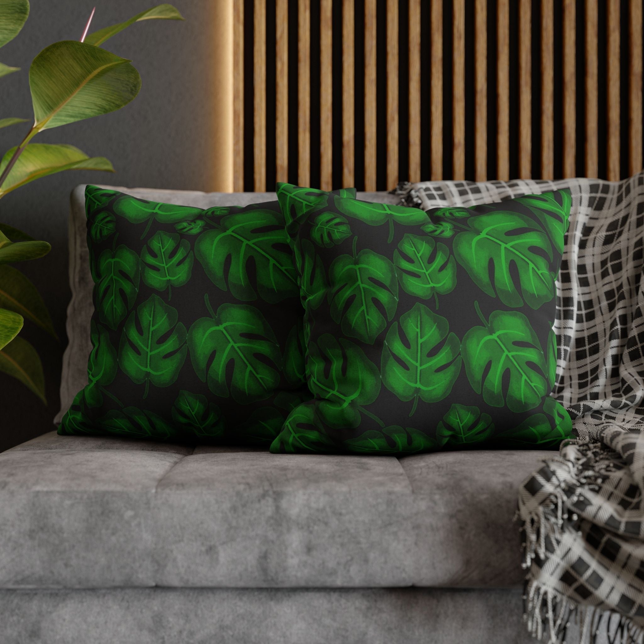 "Monstera Madness" Throw Pillow - THE ONLY Mars Emporium
