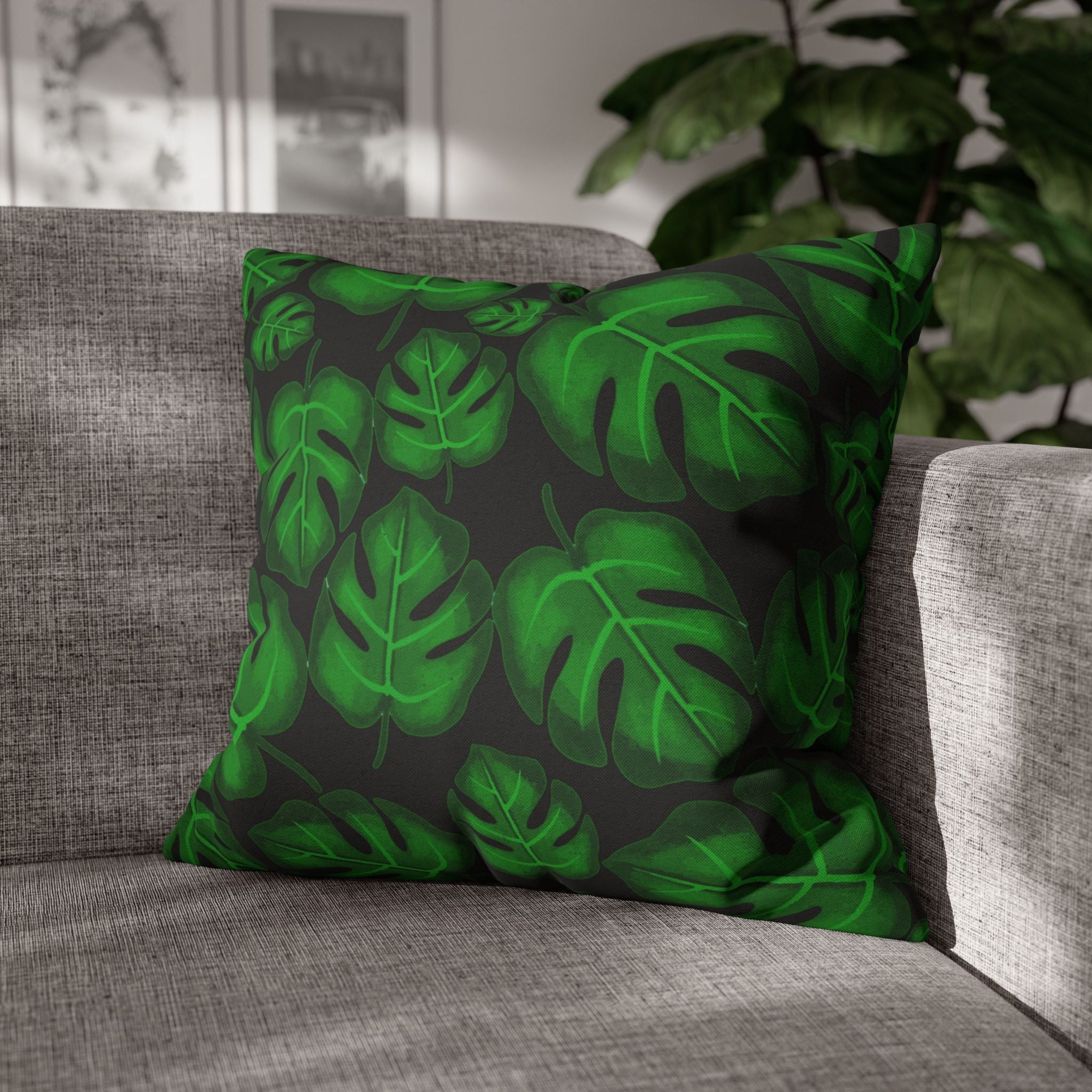 "Monstera Madness" Throw Pillow - THE ONLY Mars Emporium