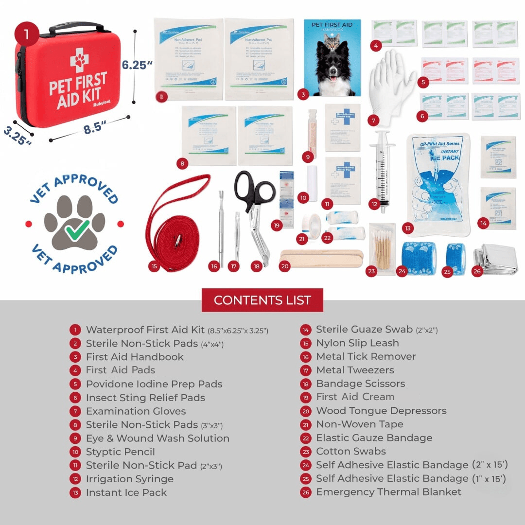 Pet First Aid Kit for Dogs & Cats with Vet - Approved Essentials - THE ONLY Mars Emporium