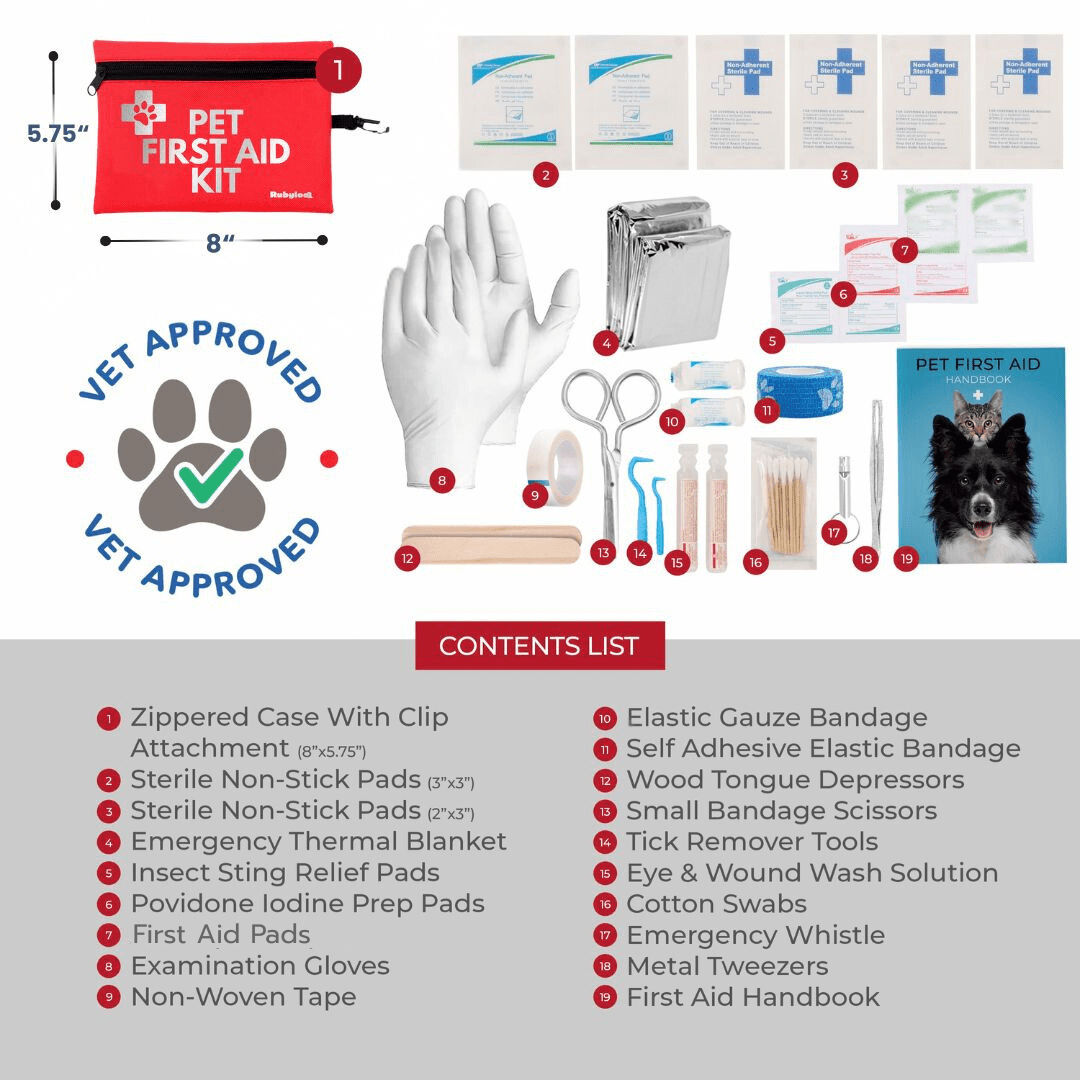 Pet First Aid Kit for Dogs & Cats with Vet - Approved Essentials - THE ONLY Mars Emporium