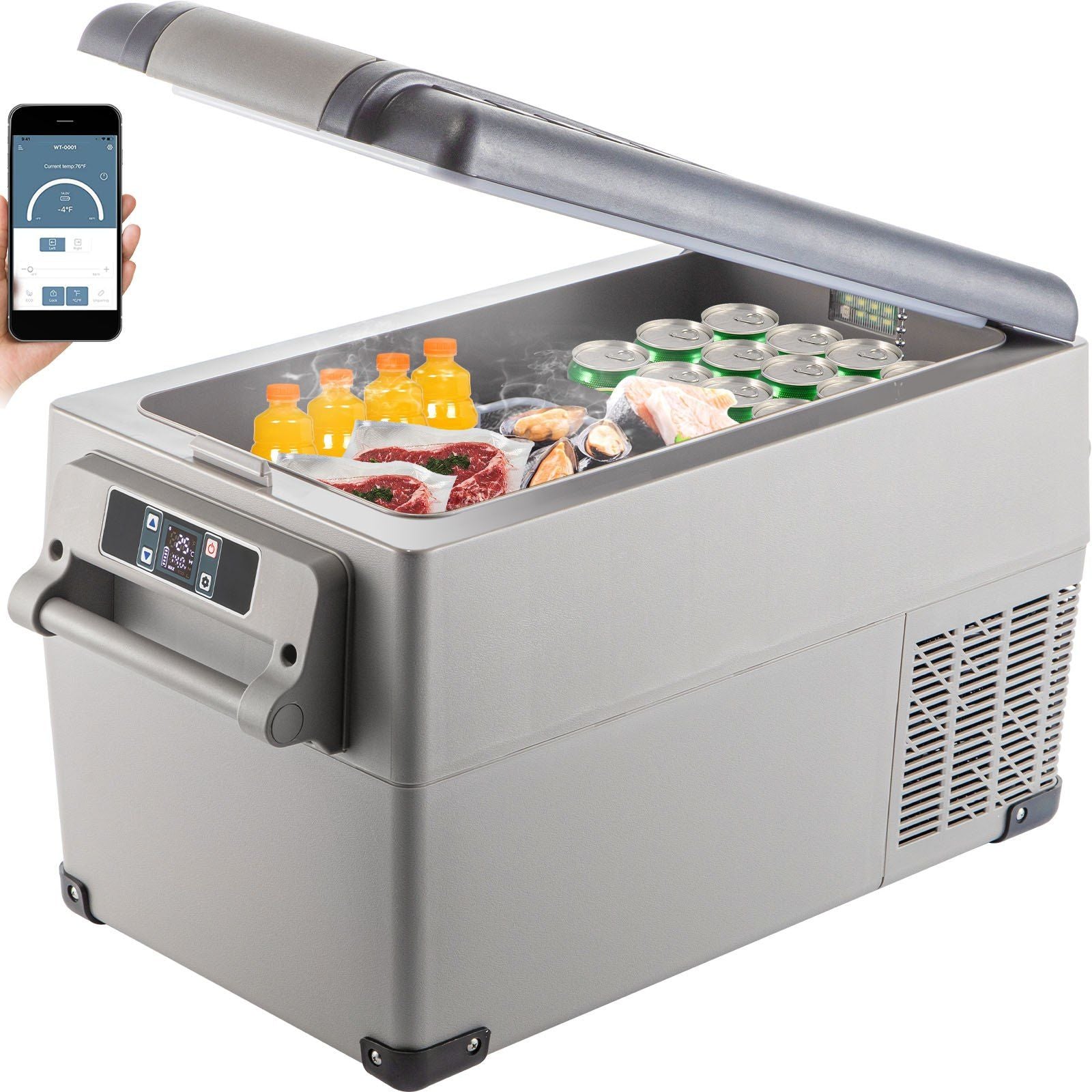 Portable Refrigerator 37 Quart(35 Liter),12 Volt Refrigerator App Control( - 4°F~68°F), Car Refrigerator Dual Zone with 12/24v DC &amp; 110 - 240v AC for Camping, Travel, Fishing, Outdoor or Home Use - THE ONLY Mars Emporium