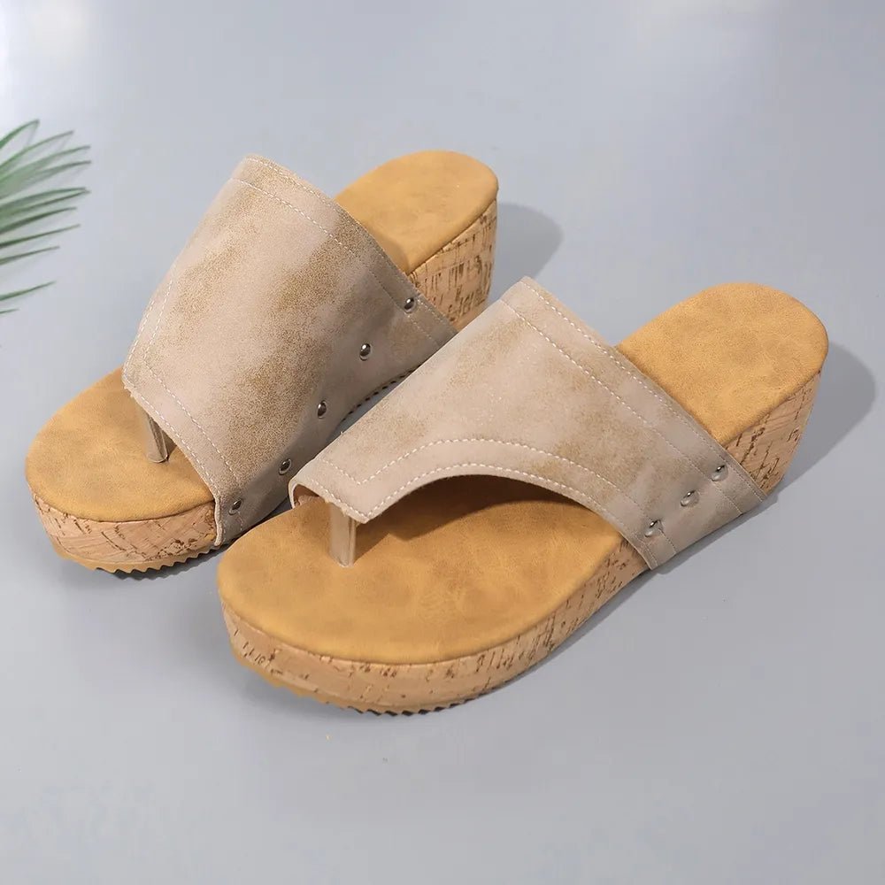 PU Leather Wedge Sandals - THE ONLY Mars Emporium