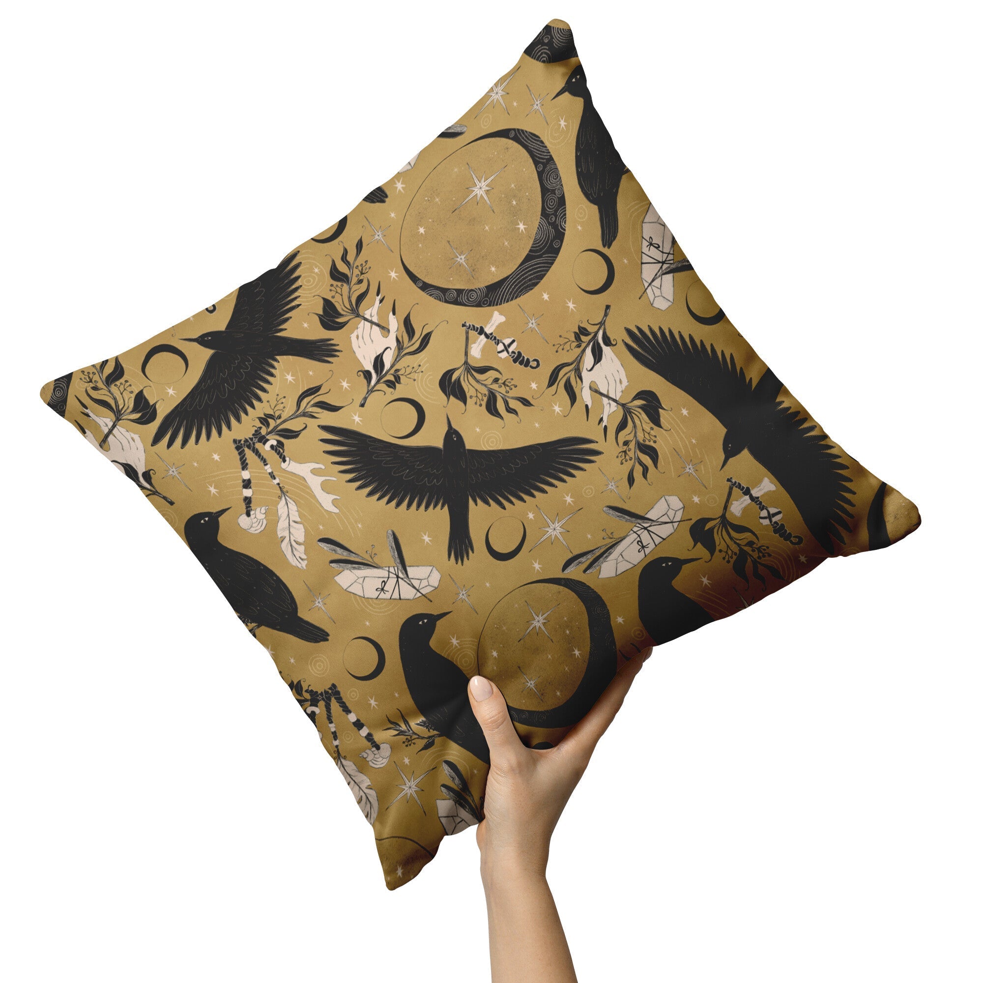 "Raven Moon" Throw Pillow - THE ONLY Mars Emporium