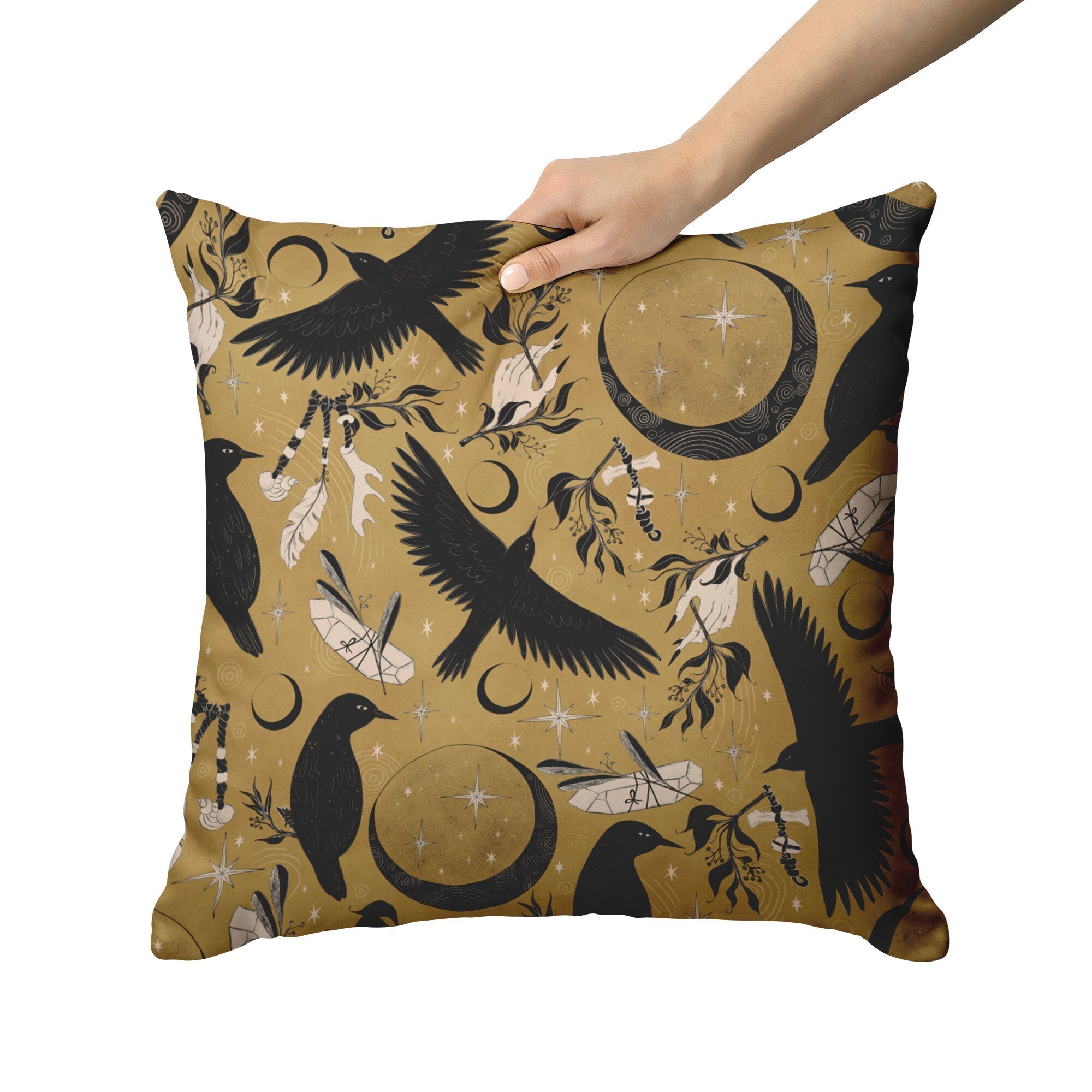 "Raven Moon" Throw Pillow - THE ONLY Mars Emporium